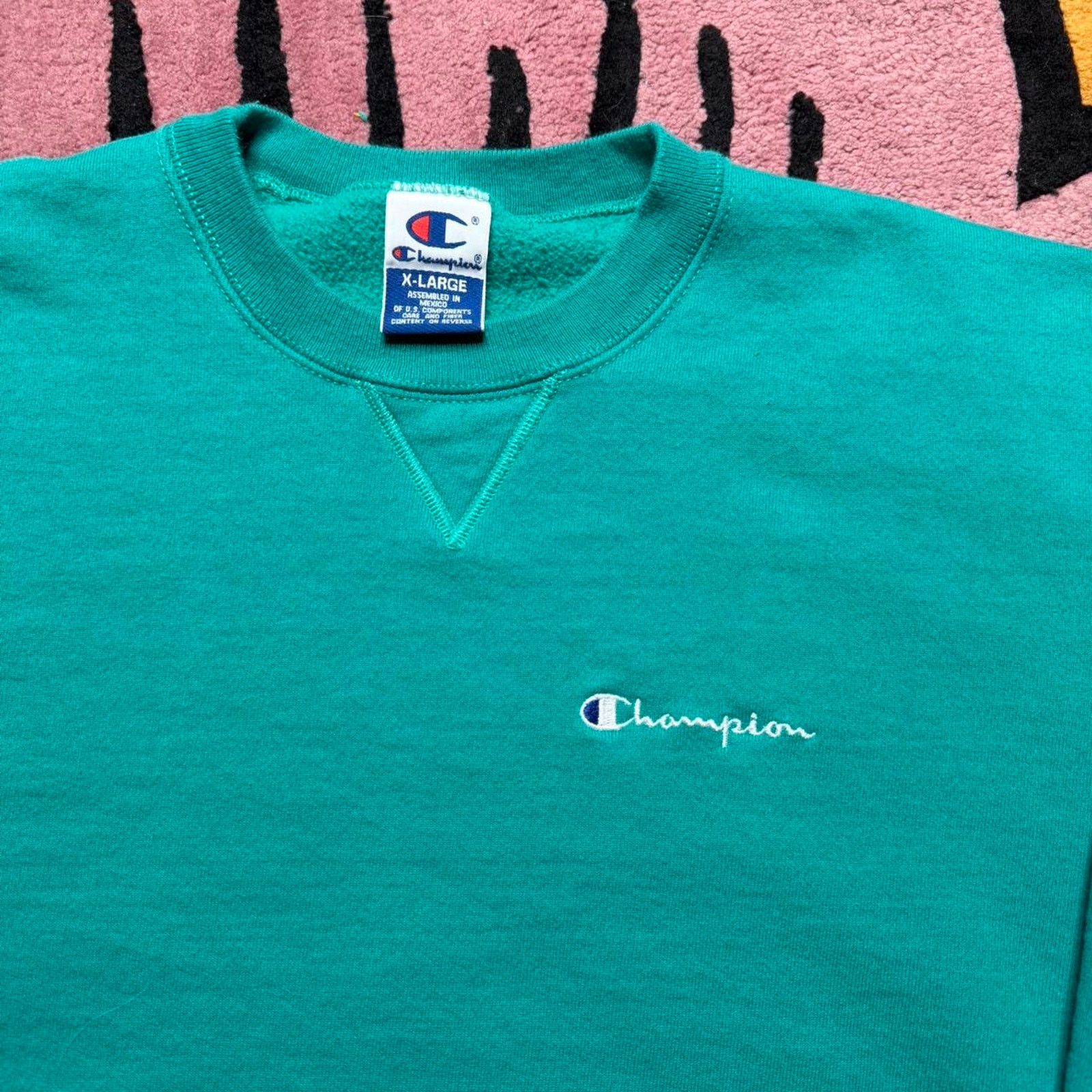 Champion × Vintage Vintage 90’s Champions Embroidered Script Logo Sweatshirt Size US XL / EU 56 / 4 - 3 Thumbnail
