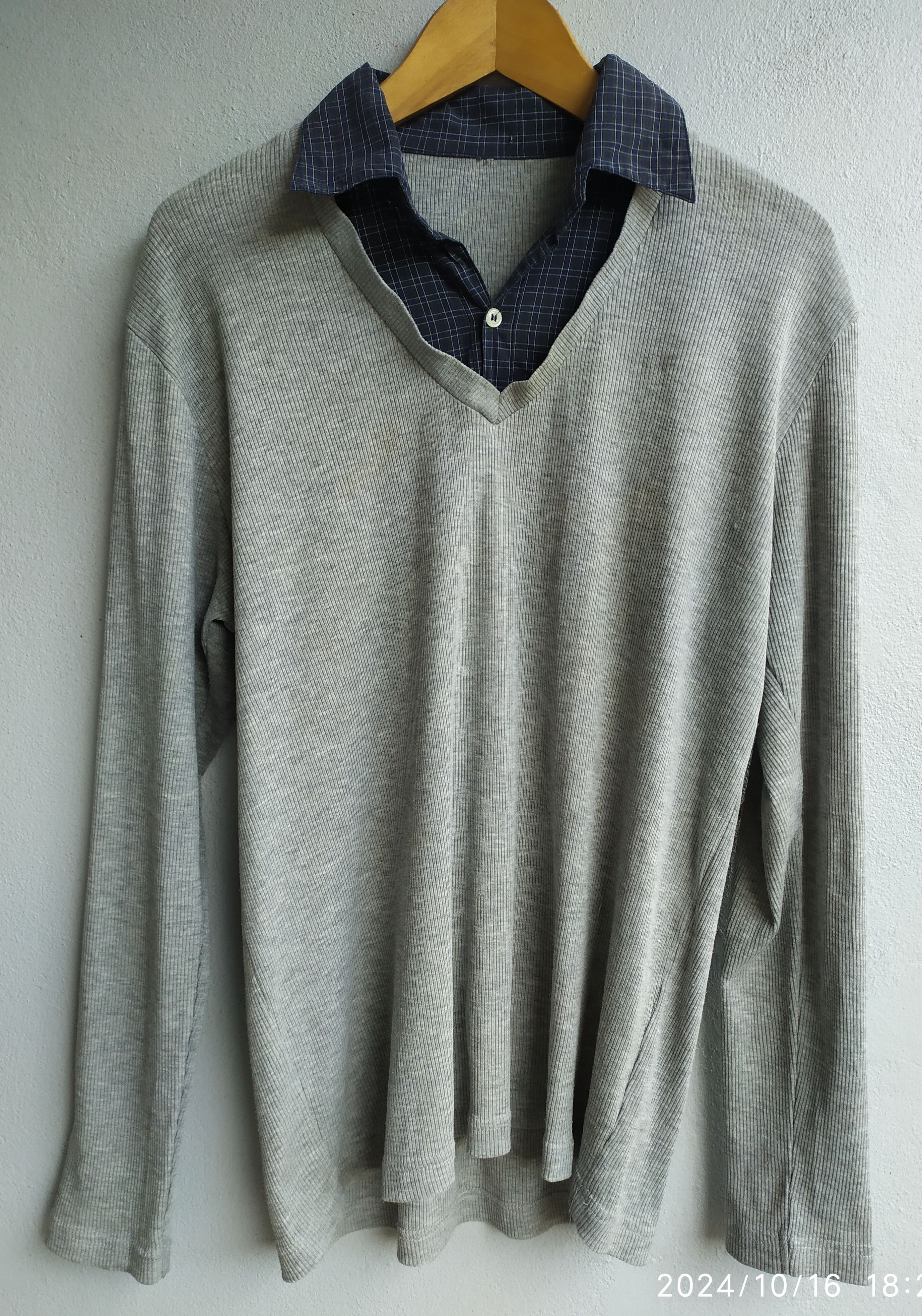 Japanese Brand × KMRii × Le Grande Bleu (L.G.B.) Japanese Uniclo Double Layer Shirt Size US L / EU 52-54 / 3 - 1 Thumbnail