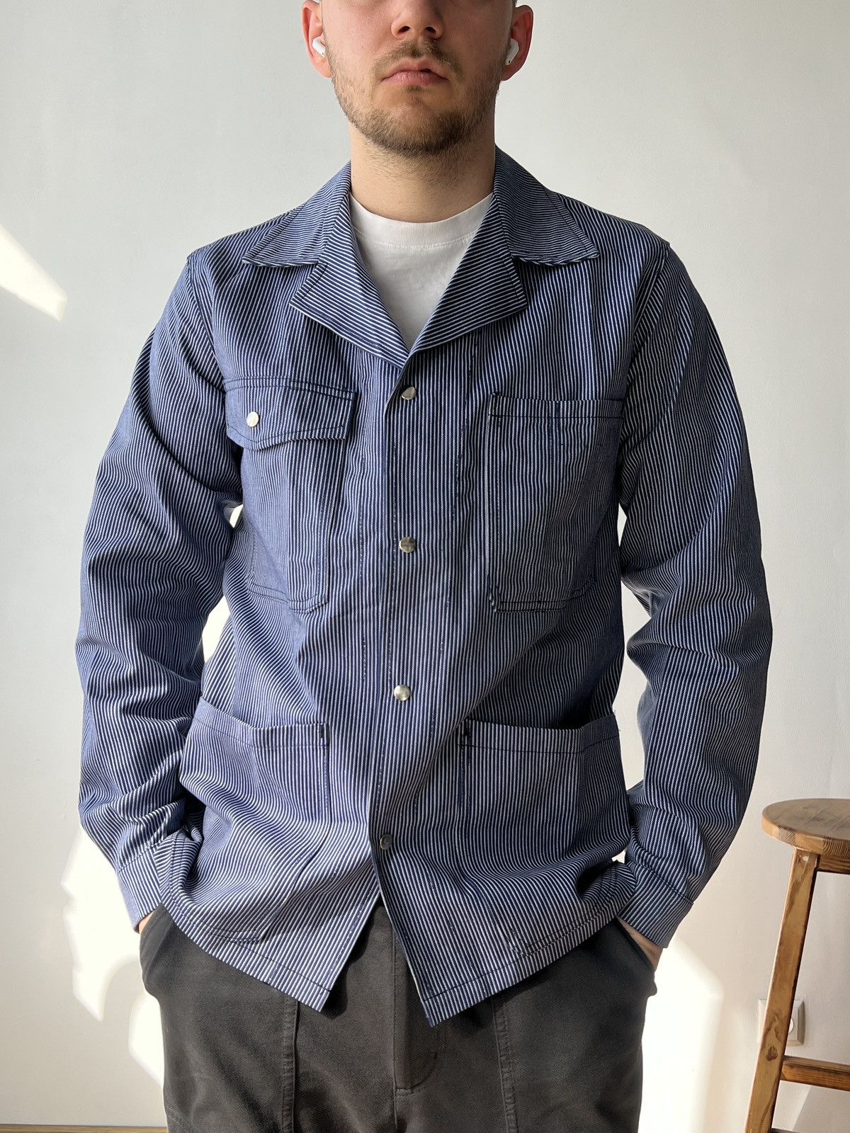 Other Vintage PEBO Swiss Workwear 80s Chore Jacket Blue sz 46 S-M Size US S / EU 44-46 / 1 - 1 Thumbnail