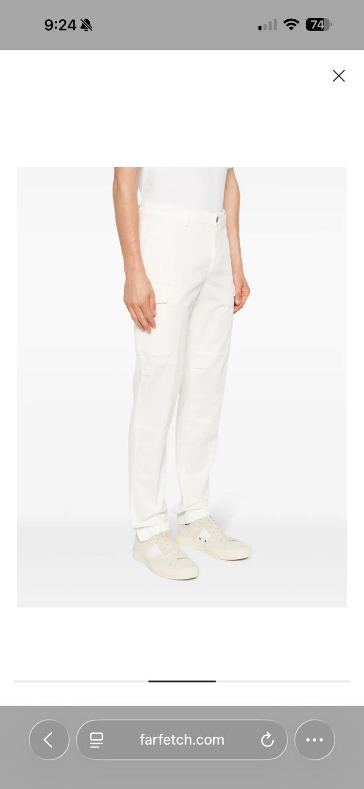 Eleventy Eleventy Cream Tapered Cargo Pants Size US 33 - 2 Thumbnail