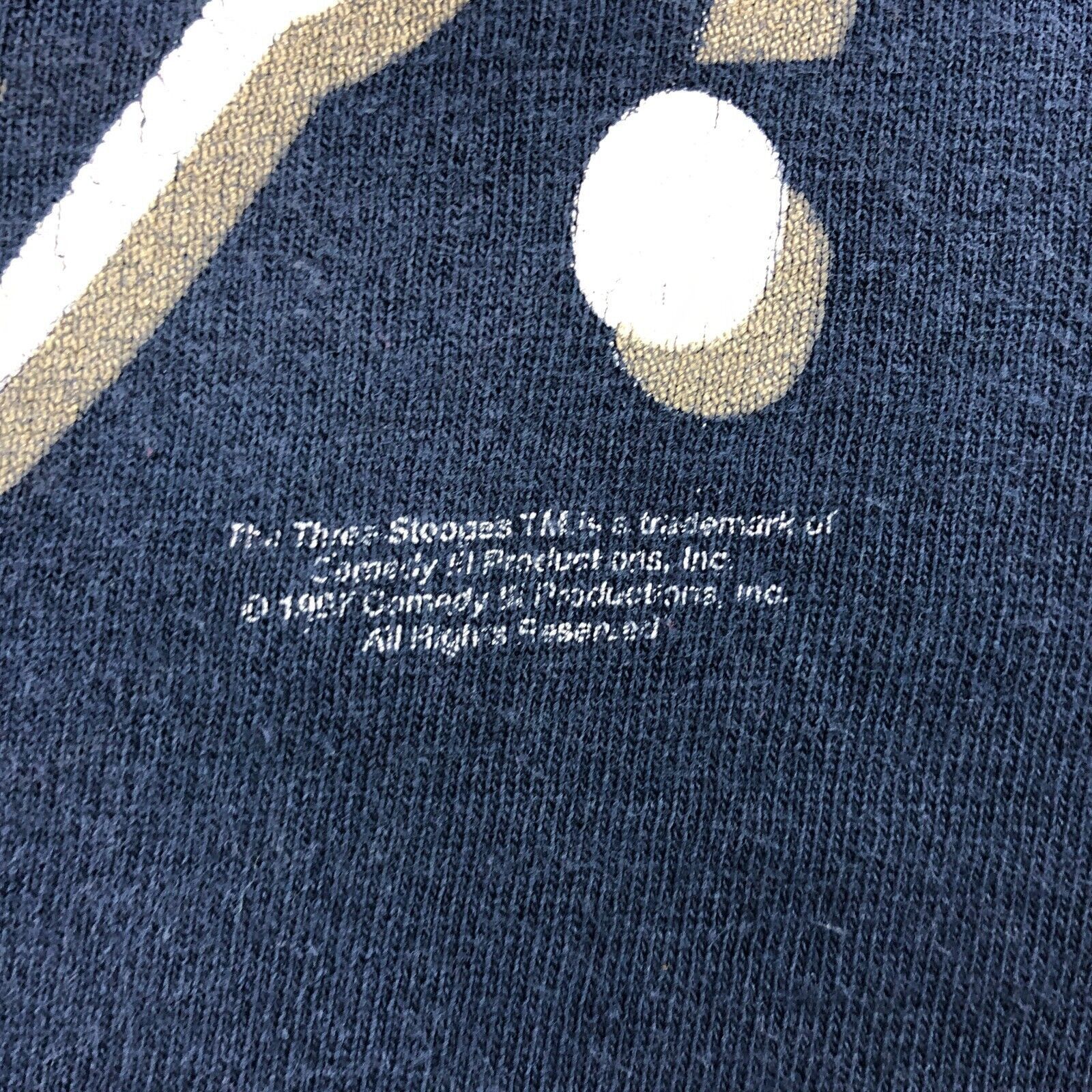 Vintage Vintage 1997 The Three Stooges Why Soitenly Navy Tee Size XL Size US XL / EU 56 / 4 - 3 Thumbnail
