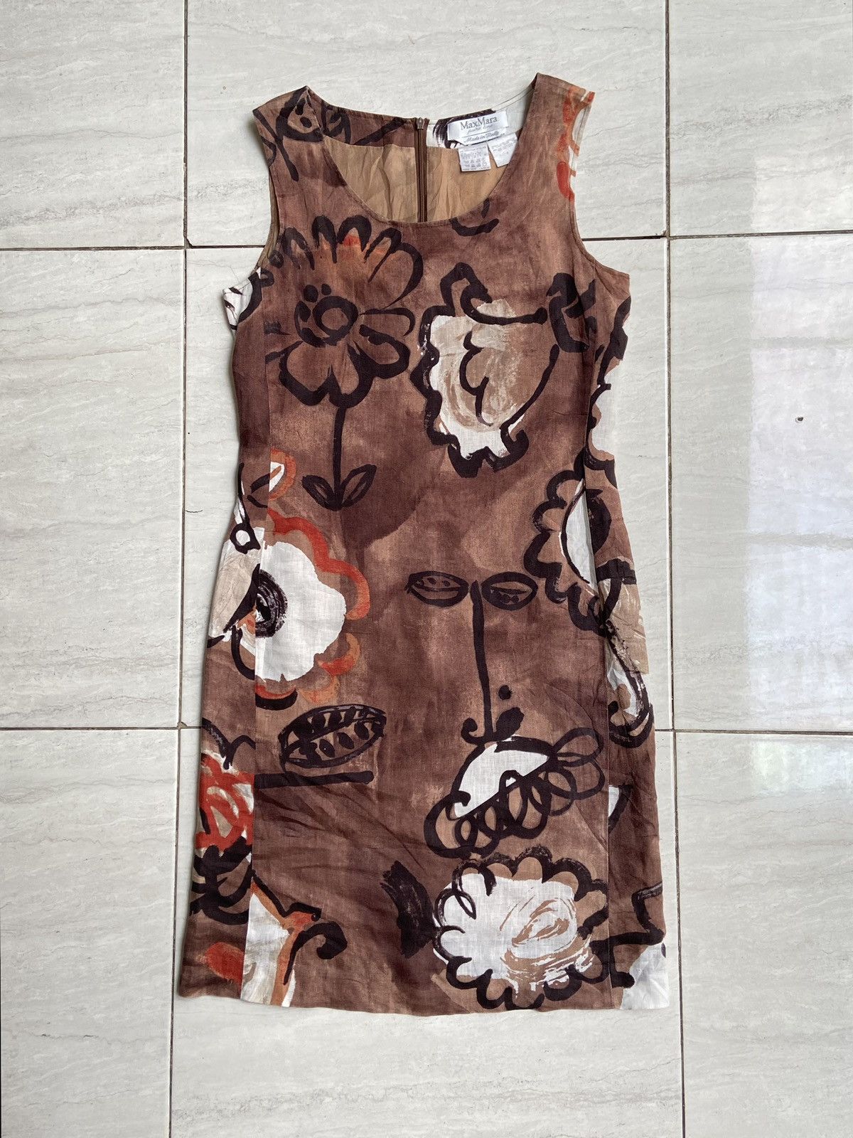 Max Mara MAX MARA Motive Brown Dress Size XS / US 0-2 / IT 36-38 - 7 Thumbnail