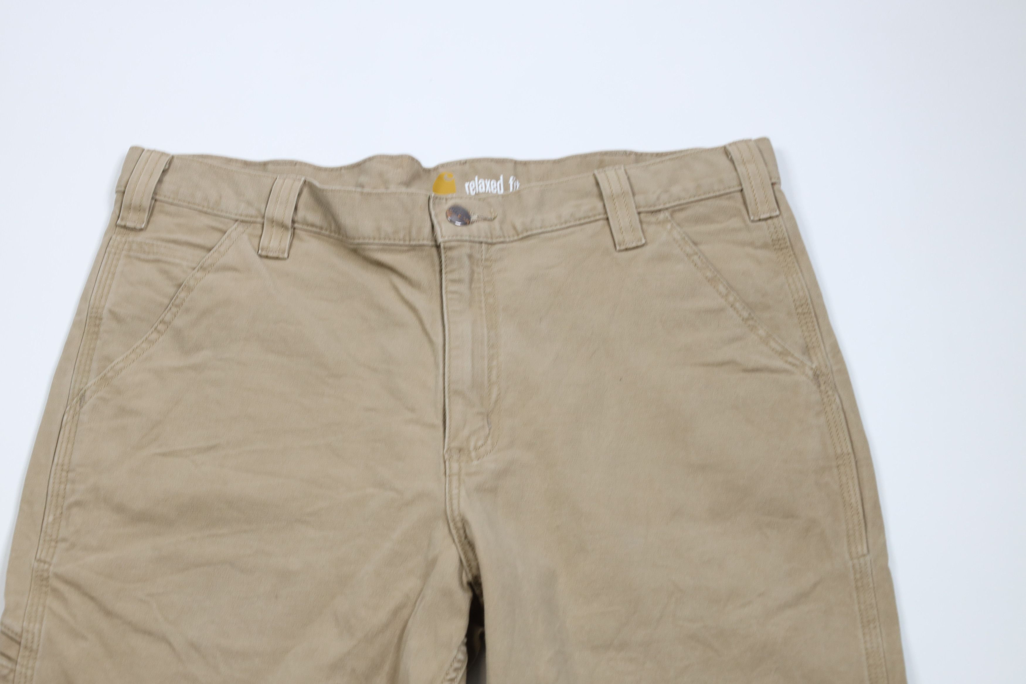 Carhartt × Vintage Vintage Carhartt Relaxed Wide Leg Canvas Pants Beige Brown Size US 36 / EU 52 - 2 Thumbnail