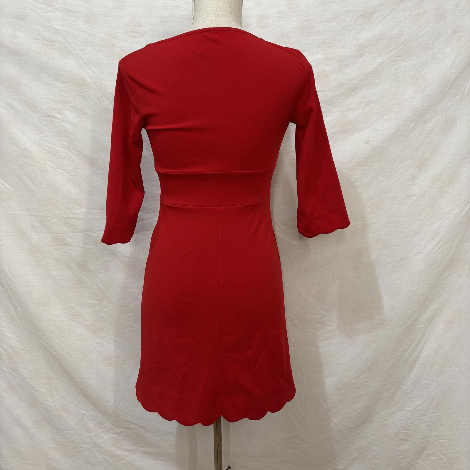 Other 90s/Y2K B. Darlin cherry red scalloped dress size 0 Size XS / US 0-2 / IT 36-38 - 2 Thumbnail
