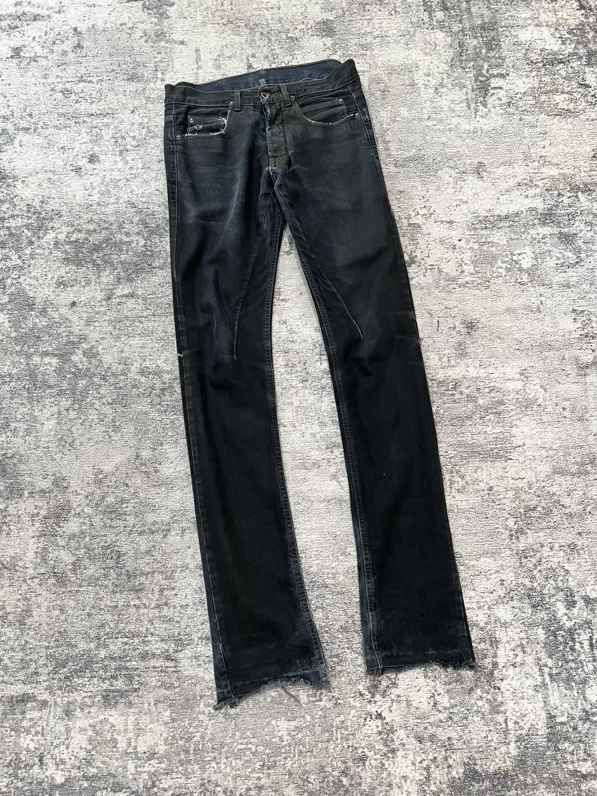 Rick Owens Rick owens olmar&mirta waxed detroit jeans | Grailed