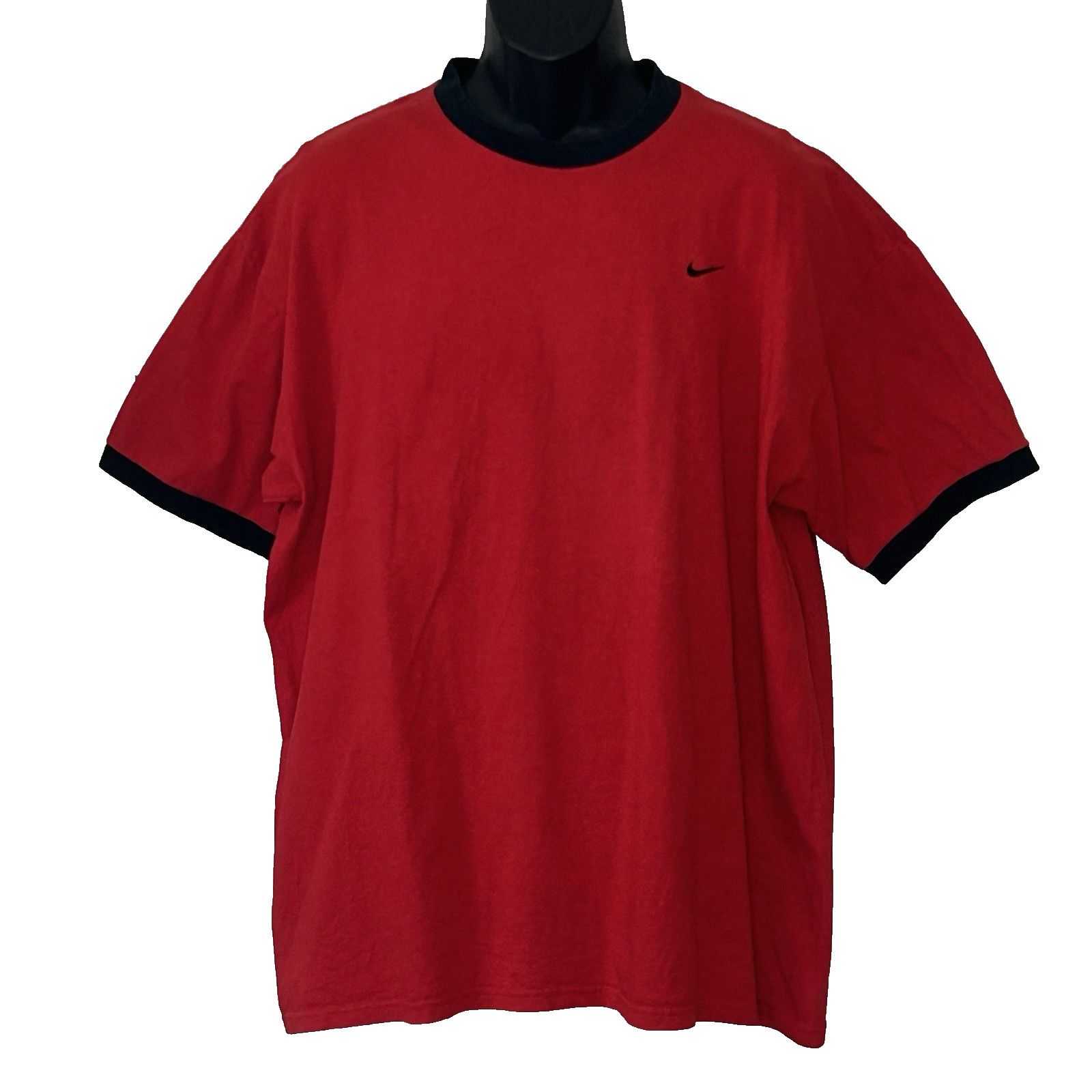Nike Y2K Nike Ringer Tee XL Red Black Mini Swish Trim S/S USA Size US XL / EU 56 / 4 - 1 Thumbnail