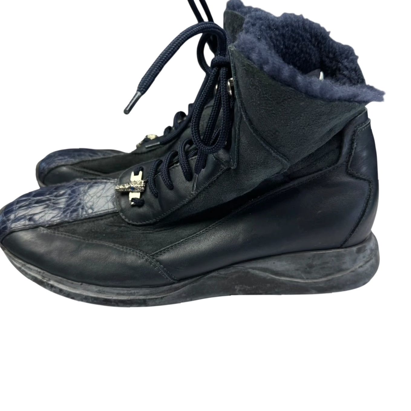 Vintage Mauri Leather High Top Boots Men Black 42 EU 9.5 US Sherpa Lined Italy Leather Boots Combat / Military Size 42 EU 9.5 US Mens Size US M / EU 48-50 / 2 - 7 Thumbnail