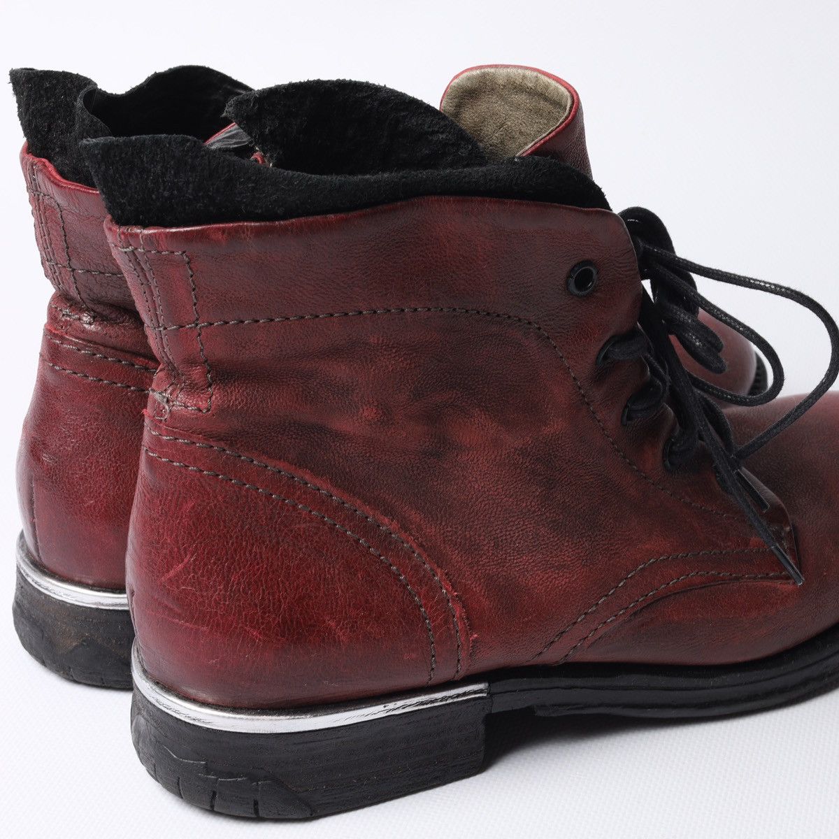A.S.98 A.S.98 Leather Ankle Boots Western Zip Avantgarde Red Shoes Size US 8 / IT 38 - 5 Thumbnail