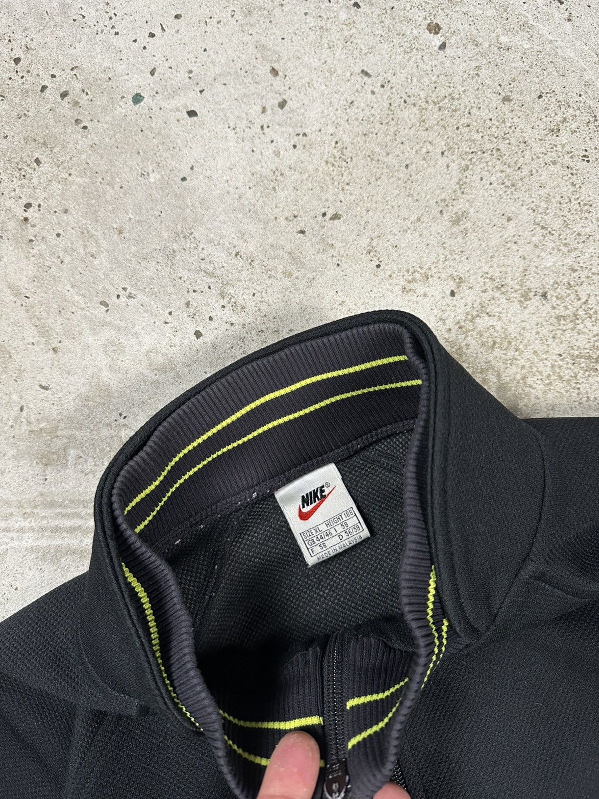 Nike Vintage 90s Nike Black Neon Track Jacket Multi Swoosh Logo Size US XL / EU 56 / 4 - 3 Thumbnail