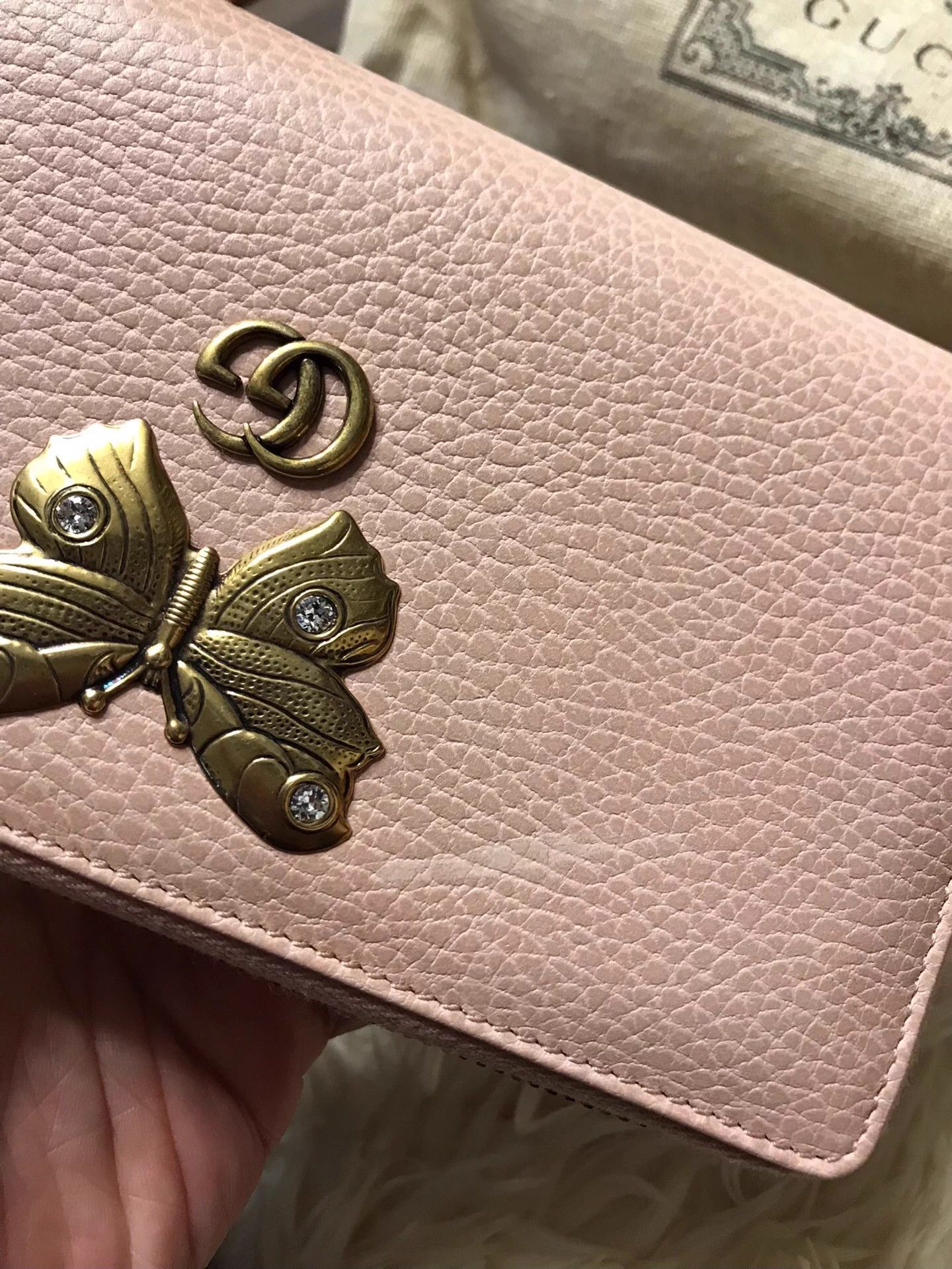 Gucci GUCCI New Long Wallet Cherry Blossom Pink Metal Butterfly GG Size ONE SIZE - 7 Thumbnail