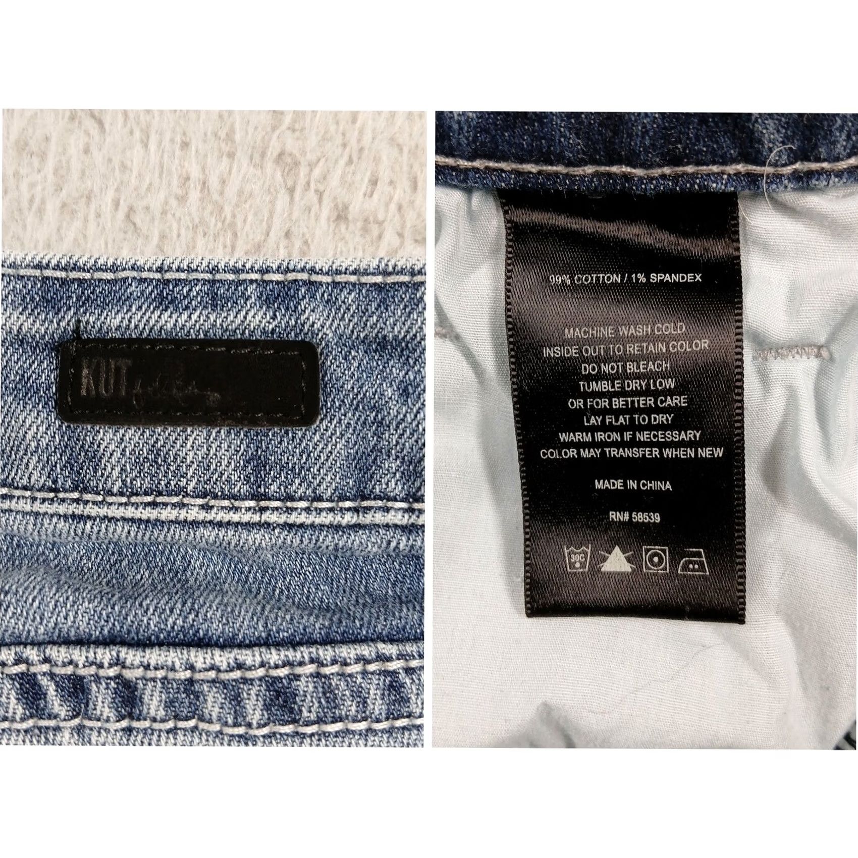 Vintage KUT from the Kloth Reese Straight Leg Ankle Jeans 6 Medium Wash Cotton Blend Size 28" / US 6 / IT 42 - 4 Thumbnail