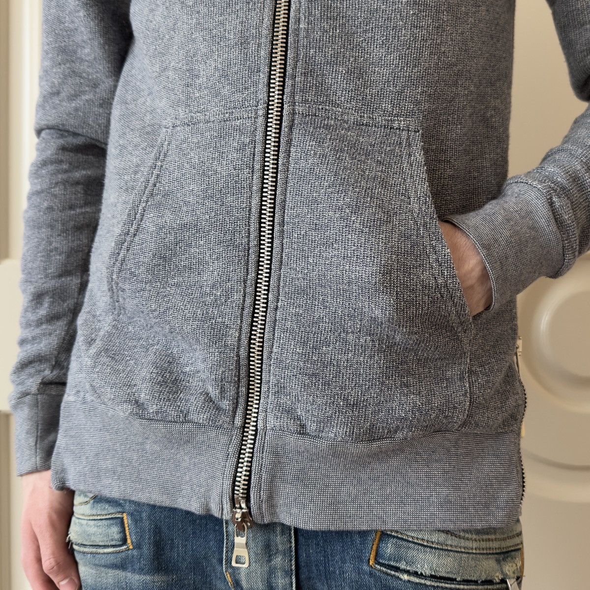 Balmain Balmain 2013 Jersey Knit Side-Zip Grey Hoodie Size US M / EU 48-50 / 2 - 2 Thumbnail