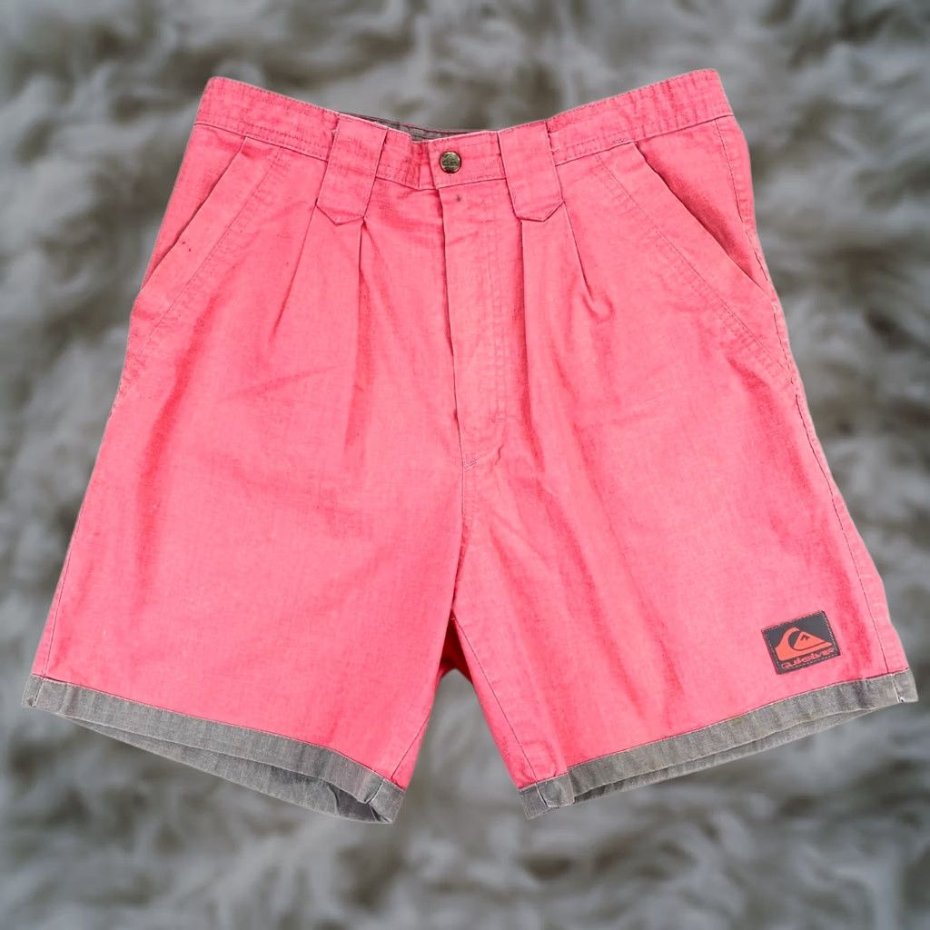 Quiksilver VINTAGE Quiksilver Shorts Adult 31 Hot Pink/Gray 80s 90s Surf Skateboard Mens Size US 31 - 1 Thumbnail