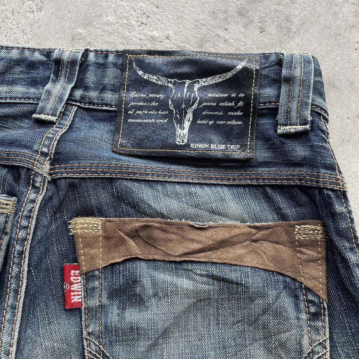 Edwin Vintage Edwin Distressed Mud Wash Jeans Faded Denim Pants Size US 28 / EU 44 - 10 Thumbnail