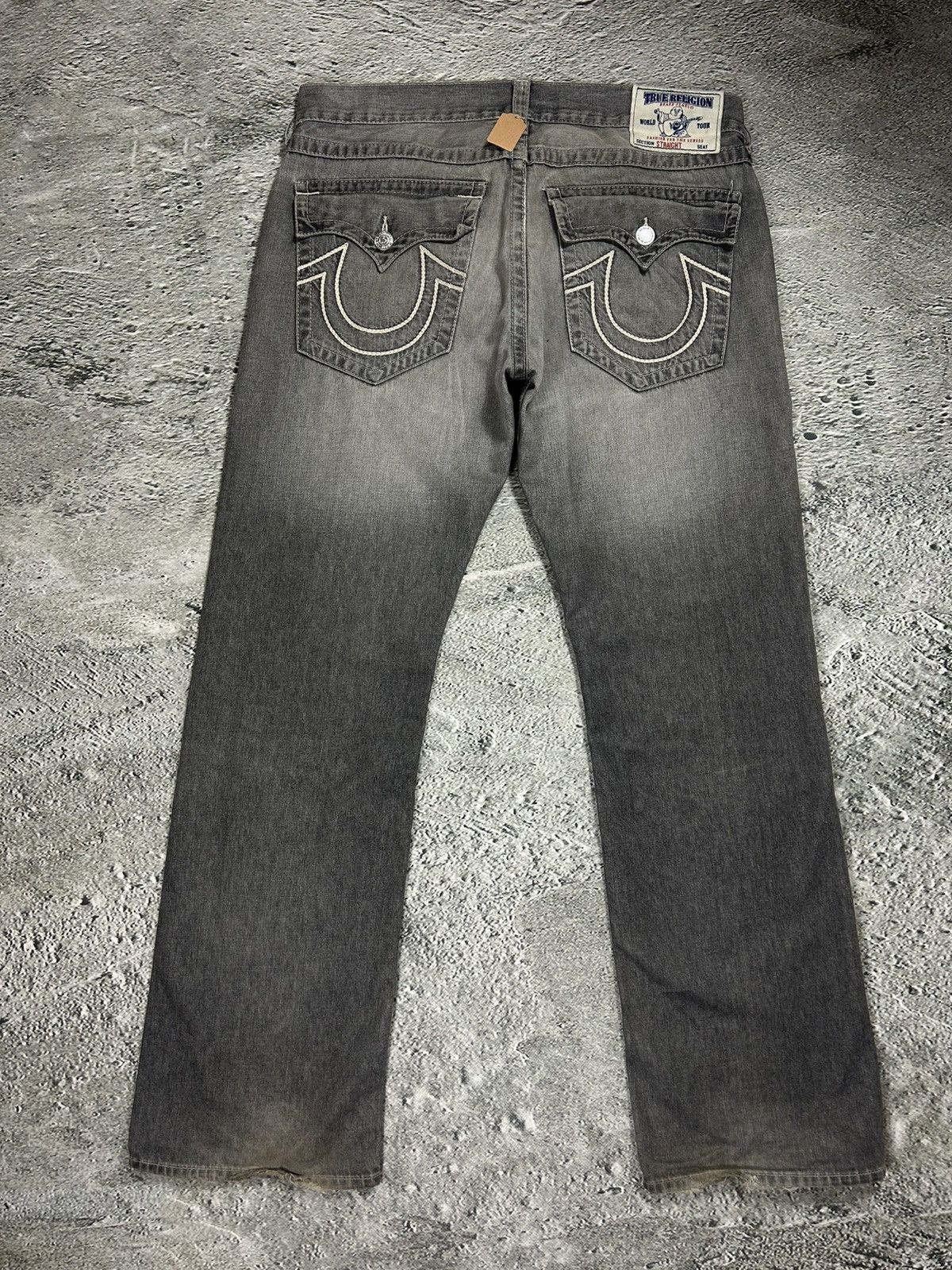 True Religion True Religion vintage grey jeans rope white stitching Ricky Size US 36 / EU 52 - 1 Thumbnail