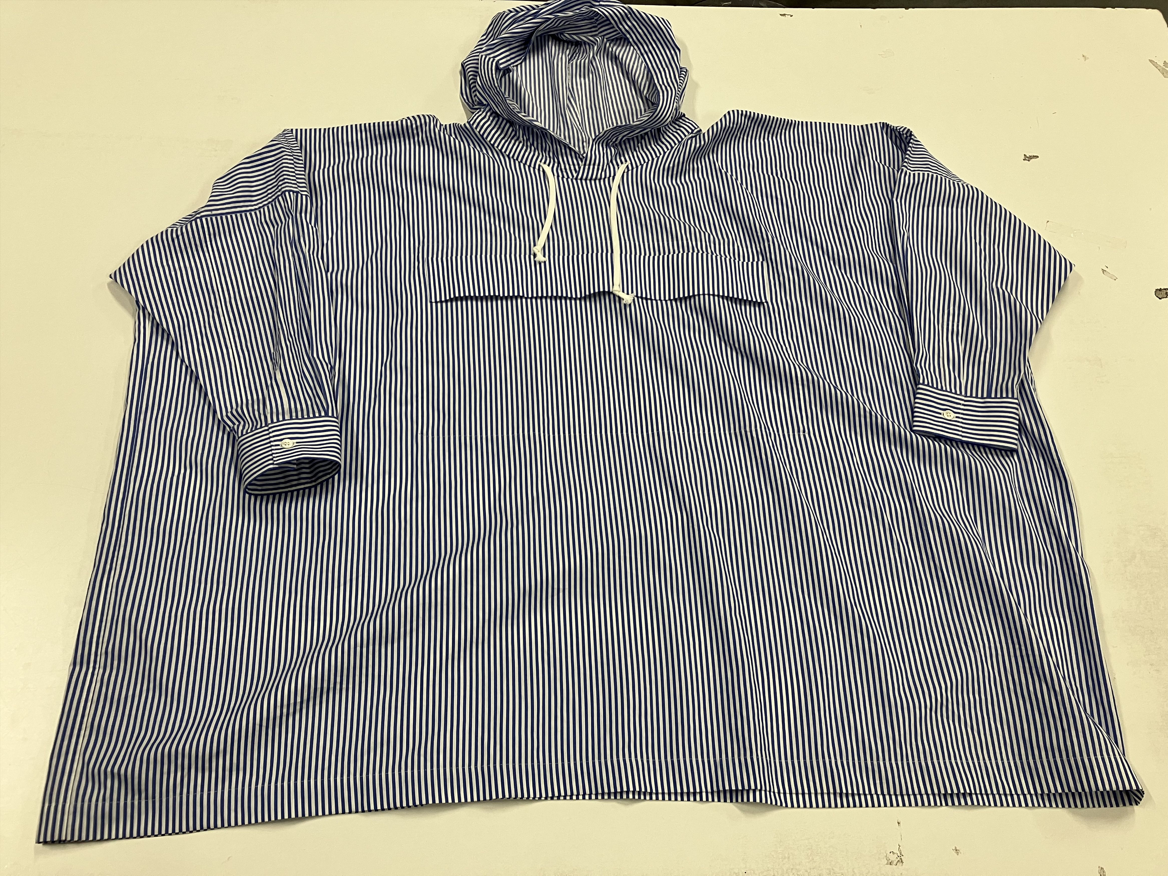 Comme des Garcons SHIRT FI-C002 CDG SHIRT Cotton Striped Anorak Parka Blue Size US XL / EU 56 / 4 - 1 Thumbnail