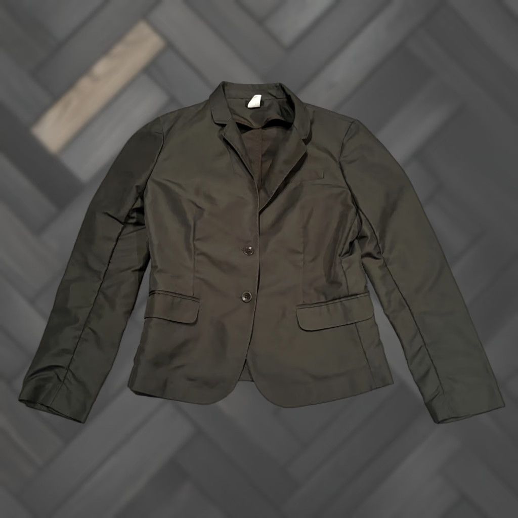 J.Crew VINTAGE J.CREW Blazer Womens 10 Gray Nylon Button Jacket Outerwear Preppy Shirt Size L / US 10 / IT 46 - 1 Thumbnail