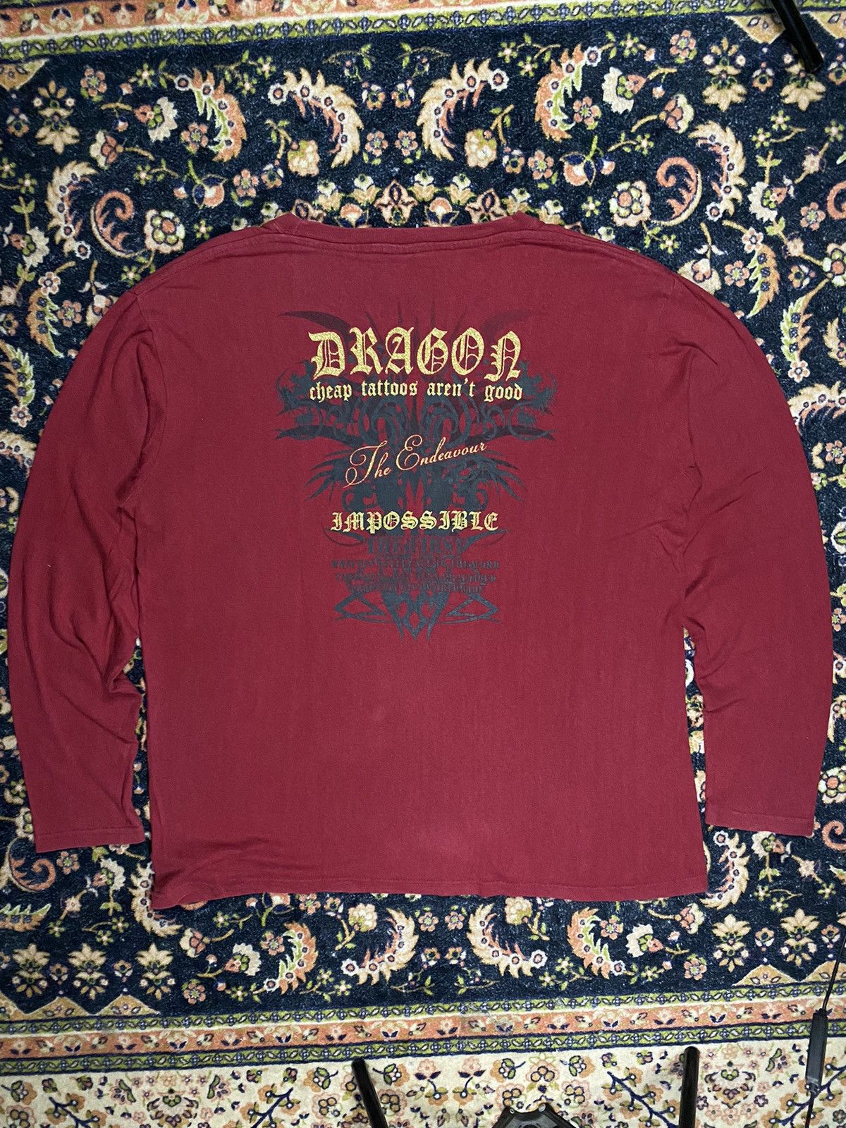 If Six Was Nine × Japanese Brand × Le Grande Bleu (L.G.B.) Zeky dragon tattoing tribal poem longsleeve Size US XXL / EU 58 / 5 - 6 Thumbnail