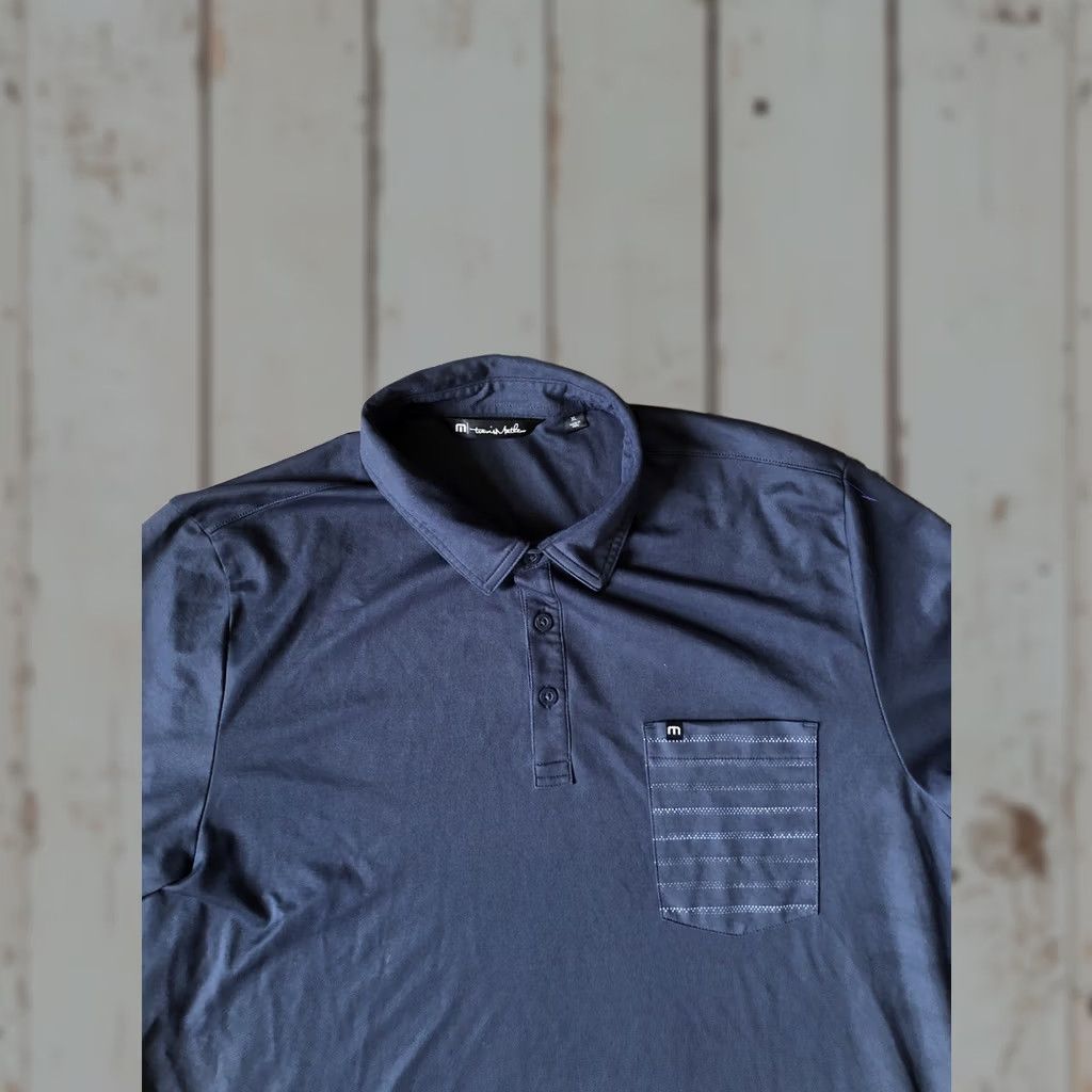 TravisMathew Travis Mathew Polo Shirt Mens Blue Short Sleeve Collared Pullover Regular Fit 2XL Golf Casual Lightweight Size US XXL / EU 58 / 5 - 1 Thumbnail