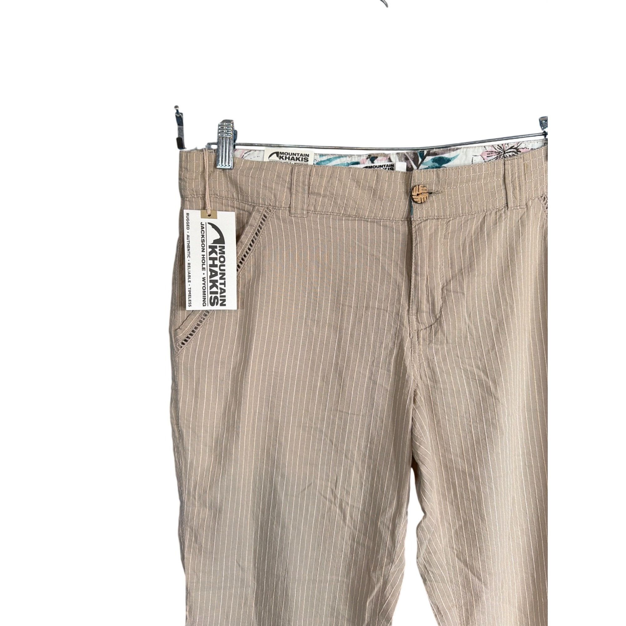 Mountain Khakis NWT Mountain Khakis 8R Lightweight Pinstripe Pants Beige New Size 30" / US 8 / IT 44 - 2 Thumbnail