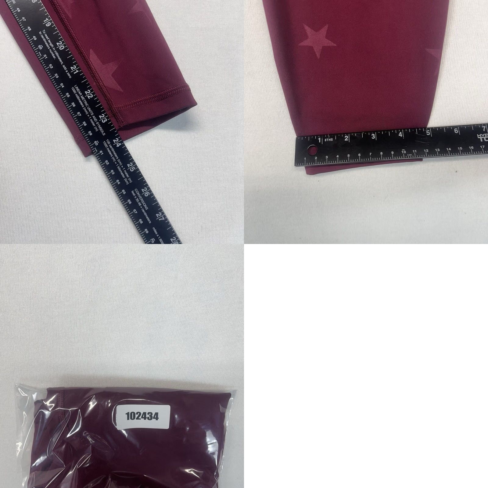 Gap GapFit Leggings Capri Womens Medium Red Stars High Rise Athletic Compression Size 32" / US 10 / IT 46 - 8 Thumbnail