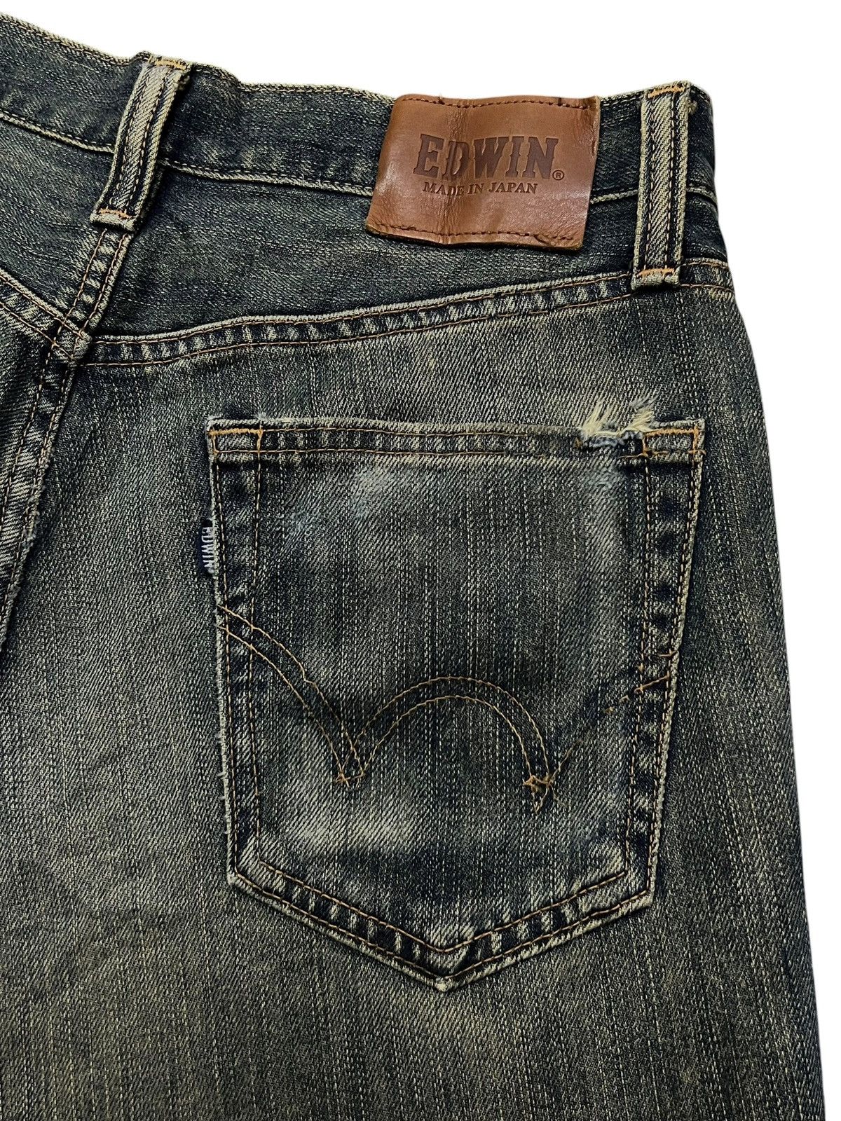 Edwin Vintage Edwin E604R Japan - Faded Mud Wash, Distressed Denim Size US 32 / EU 48 - 8 Thumbnail