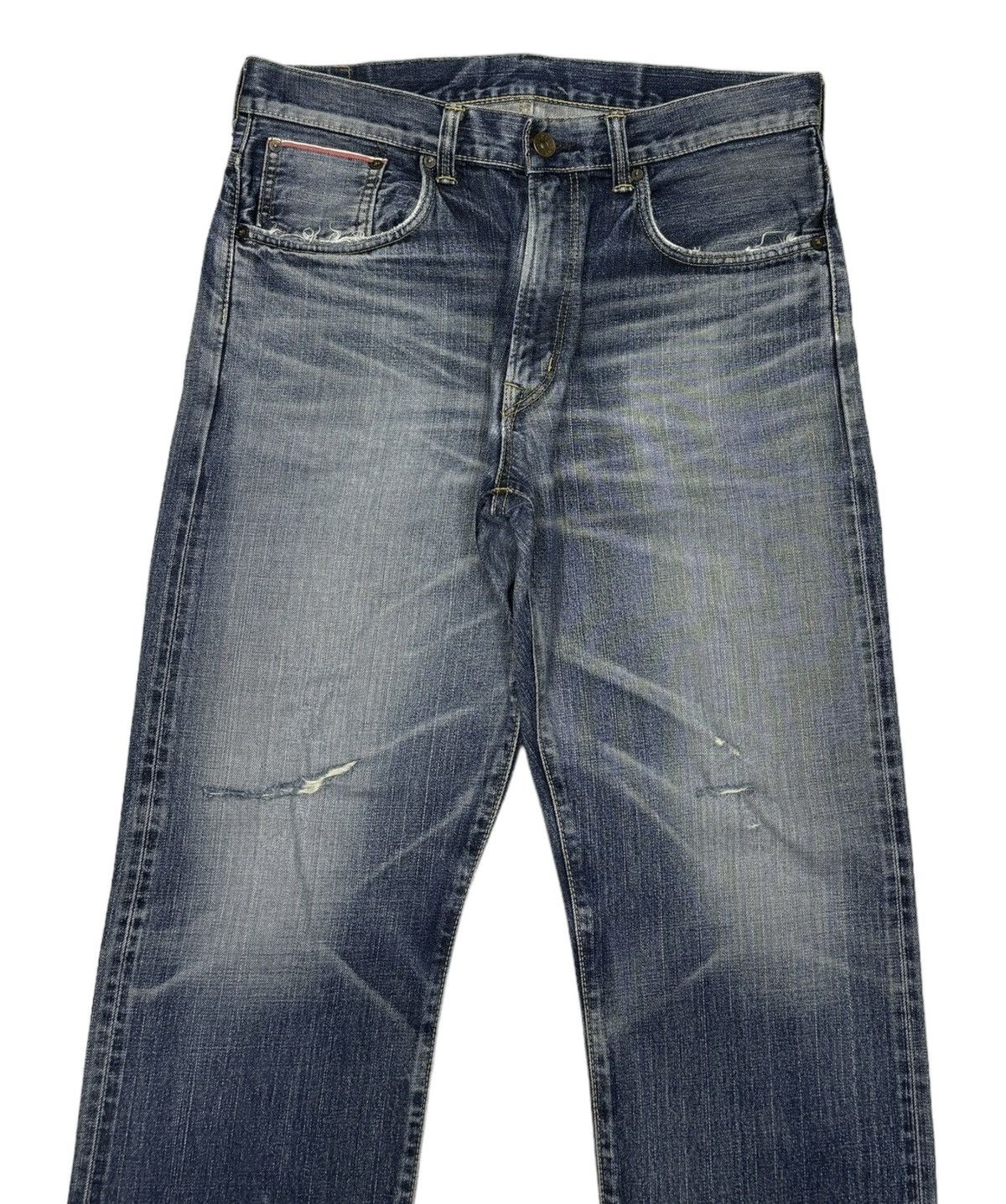 Edwin Vintage Edwin 70s Selvage Buckle Back Distressed Denim Jeans Size US 36 / EU 52 - 6 Thumbnail