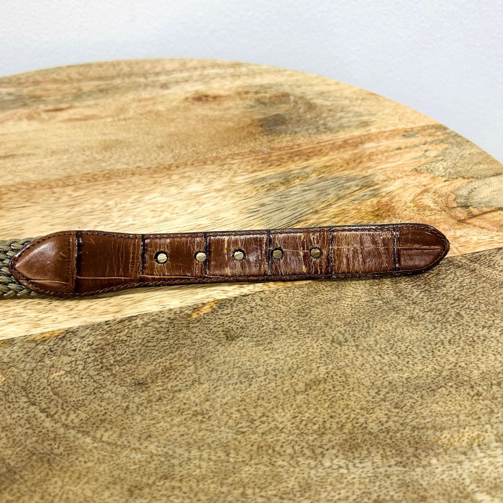 Brighton‎ Brown Leather Braided Trim Belt Woven Panel & Silver Buckle SZ 38 Brighton Brown Leather Belt - Etsy main image 4