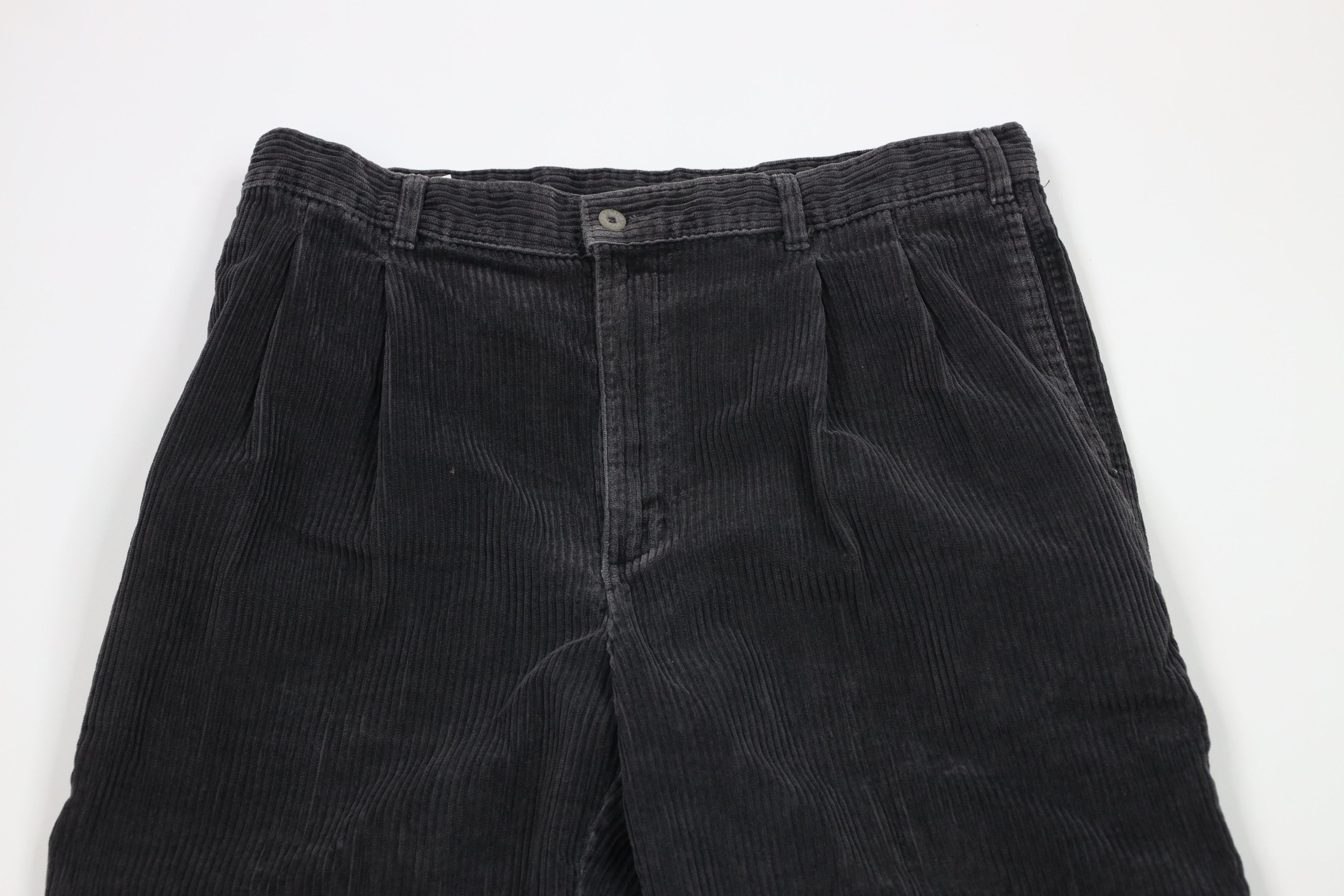 Vintage Vintage 90s Streetwear Cuffed Corduroy Chino Pants Gray Size US 36 / EU 52 - 2 Thumbnail