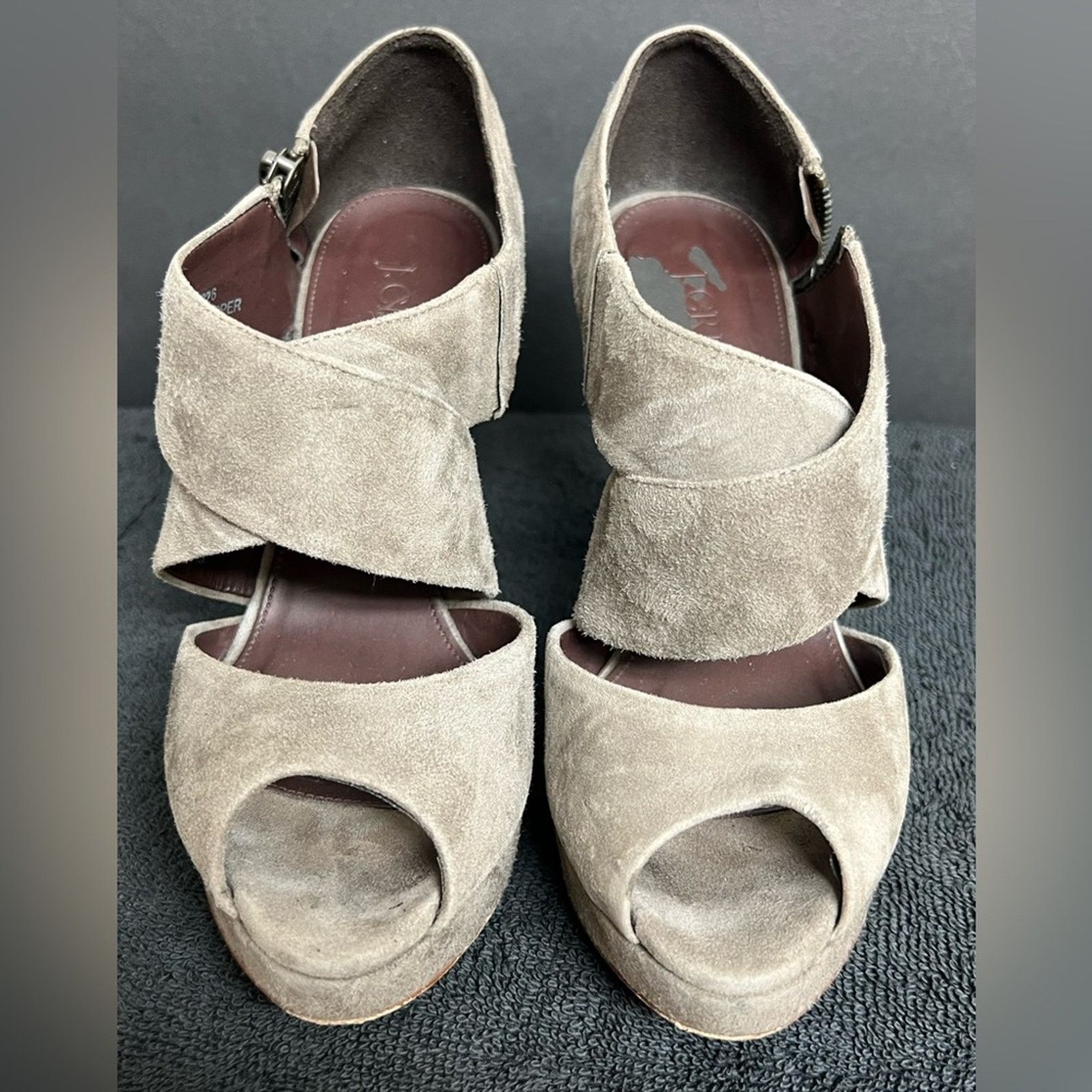 J.Crew J.CREW Heels Strappy Platform Sz. 6 Gray Suede Leather ITALY Size US 6 / IT 36 - 3 Thumbnail
