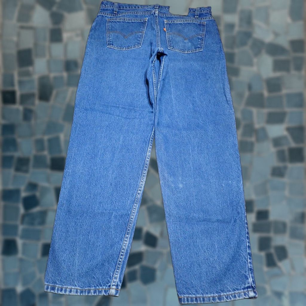 Levi's VINTAGE 80s Levi's 550 Orange Tab Jeans Blue Denim Relaxed Tapered Mens 38x31 USA Size US 38 / EU 54 - 1 Thumbnail