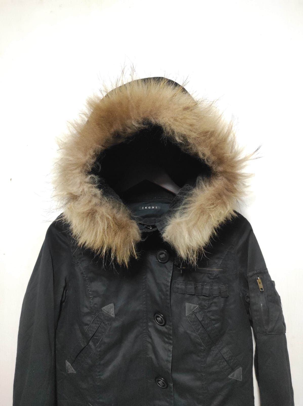 Japanese Brand Ingni Double Zip Fur Hoodie Parka Jacket LGB style Size US S / EU 44-46 / 1 - 4 Thumbnail