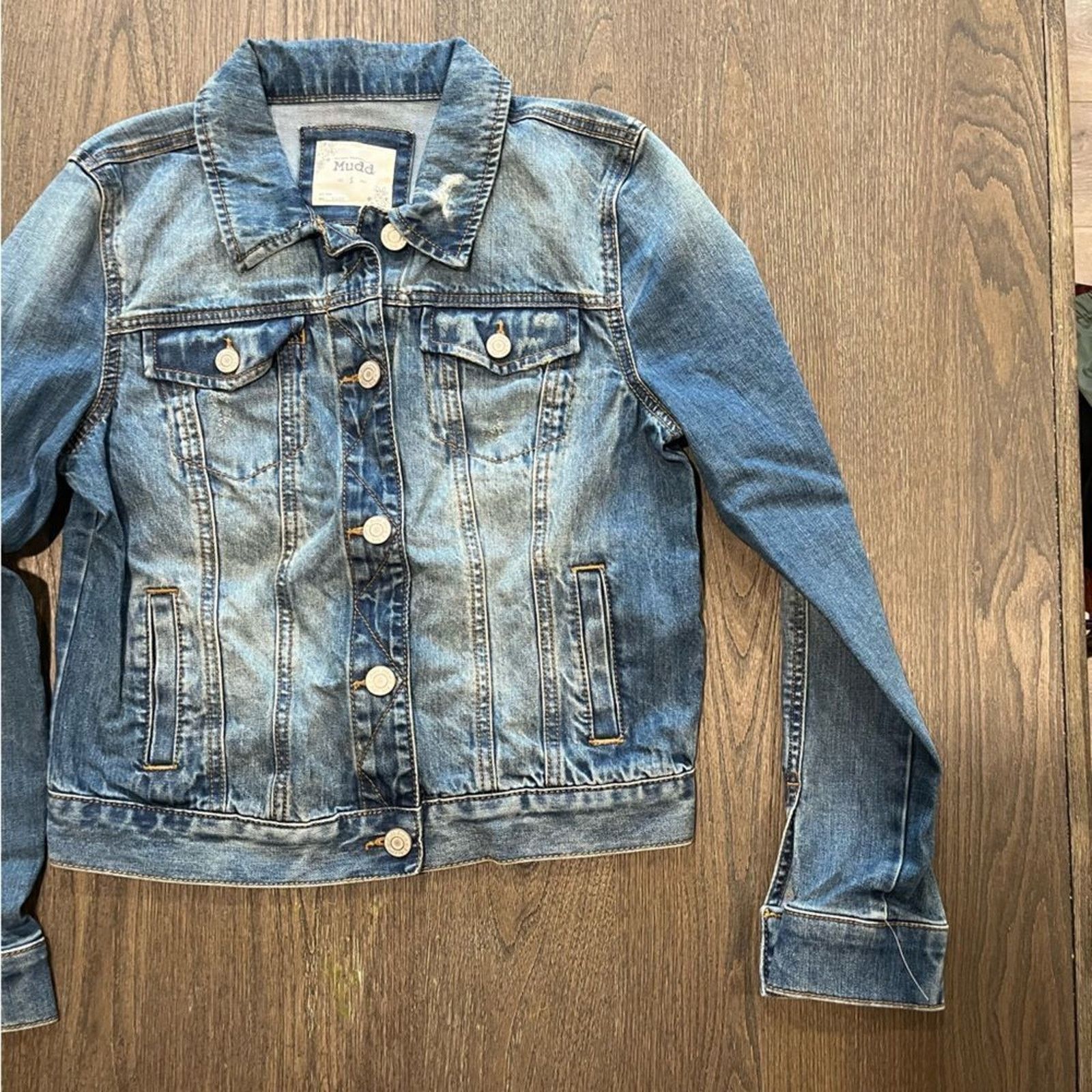 Vintage NWOT Mudd Juniors Distressed Jean Jacket - Size S Size S / US 4 / IT 40 - 11 Thumbnail