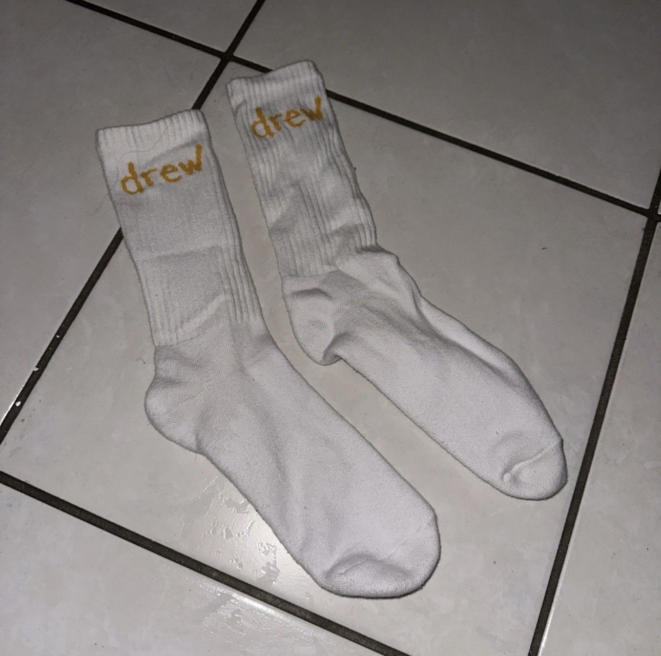 Drew House Authentic Drew Socks ( White ) OS New Without Packaging Size ONE SIZE - 3 Thumbnail