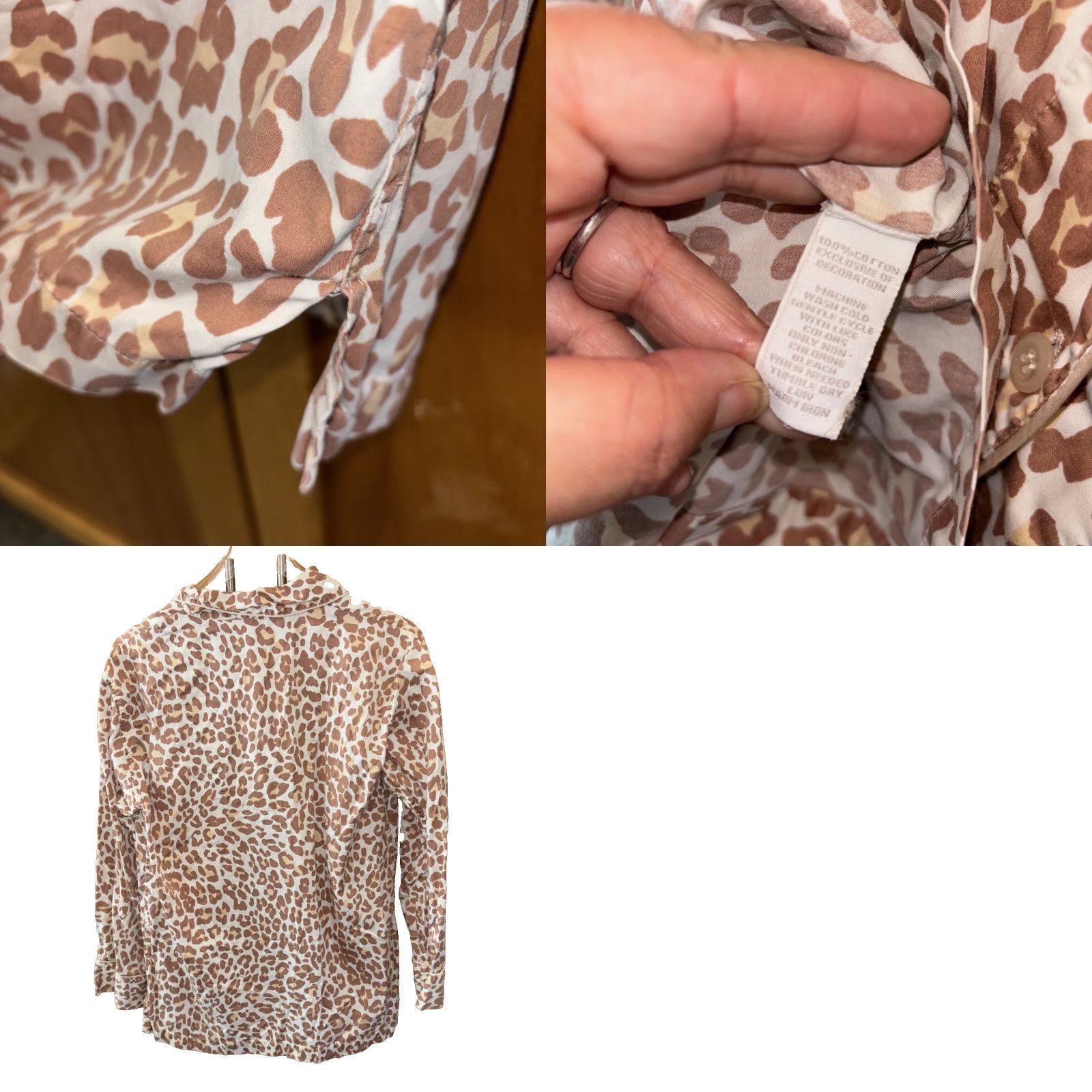 I. Magnin VINTAGE I Magnin Pajama Top Animal Print Long Sleeve Cotton S Size S / US 4 / IT 40 - 8 Thumbnail
