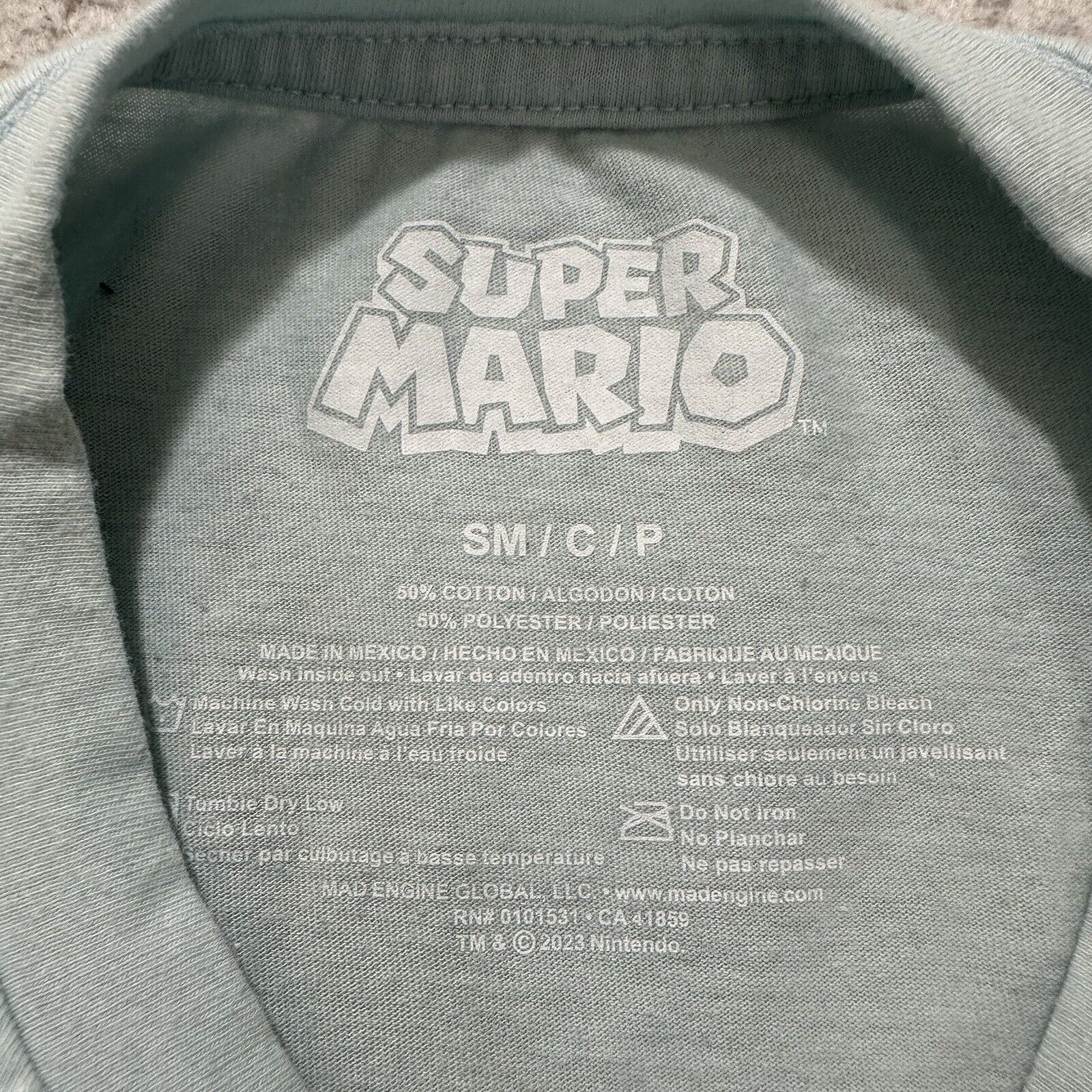 Nintendo Super Mario Small Light Blue Colorful Yoshi Graphic T Shirt Size US S / EU 44-46 / 1 - 3 Thumbnail