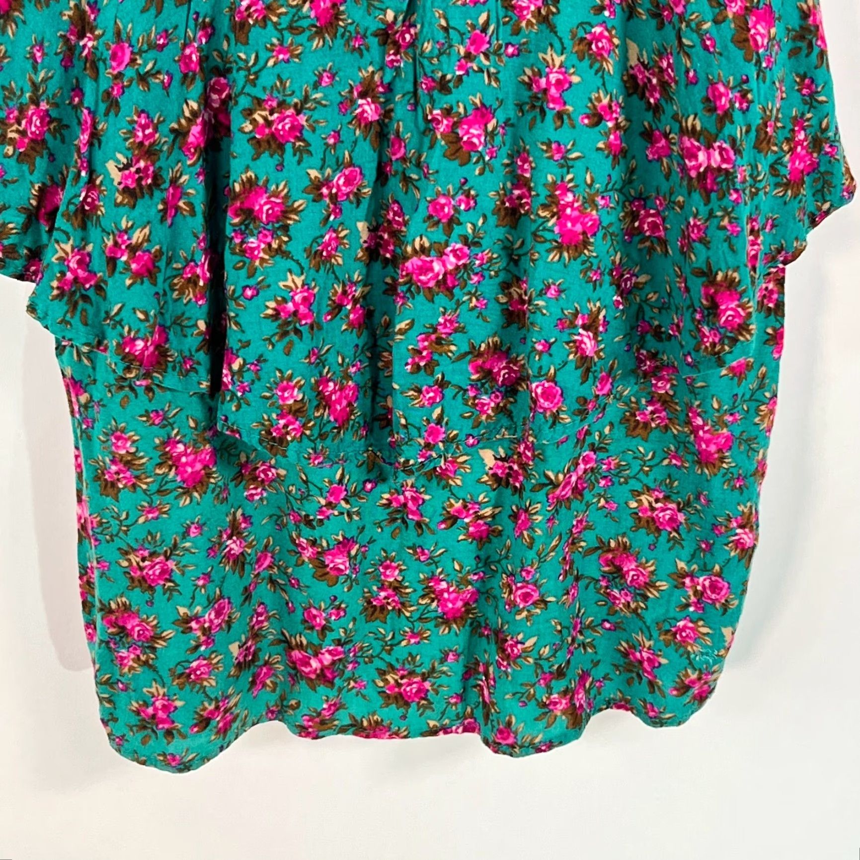 Vintage VINTAGE Pretty Good Womens Blouse Peplum Sleeveless Floral Green XS Casual Top Women's Clothing Size XS / US 0-2 / IT 36-38 - 5 Thumbnail