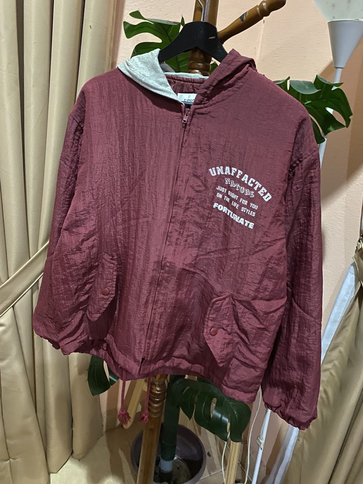 Vintage Vintage Sunford Maroon Windbreaker Hoodie Jacket Typography Size US M / EU 48-50 / 2 - 4 Thumbnail