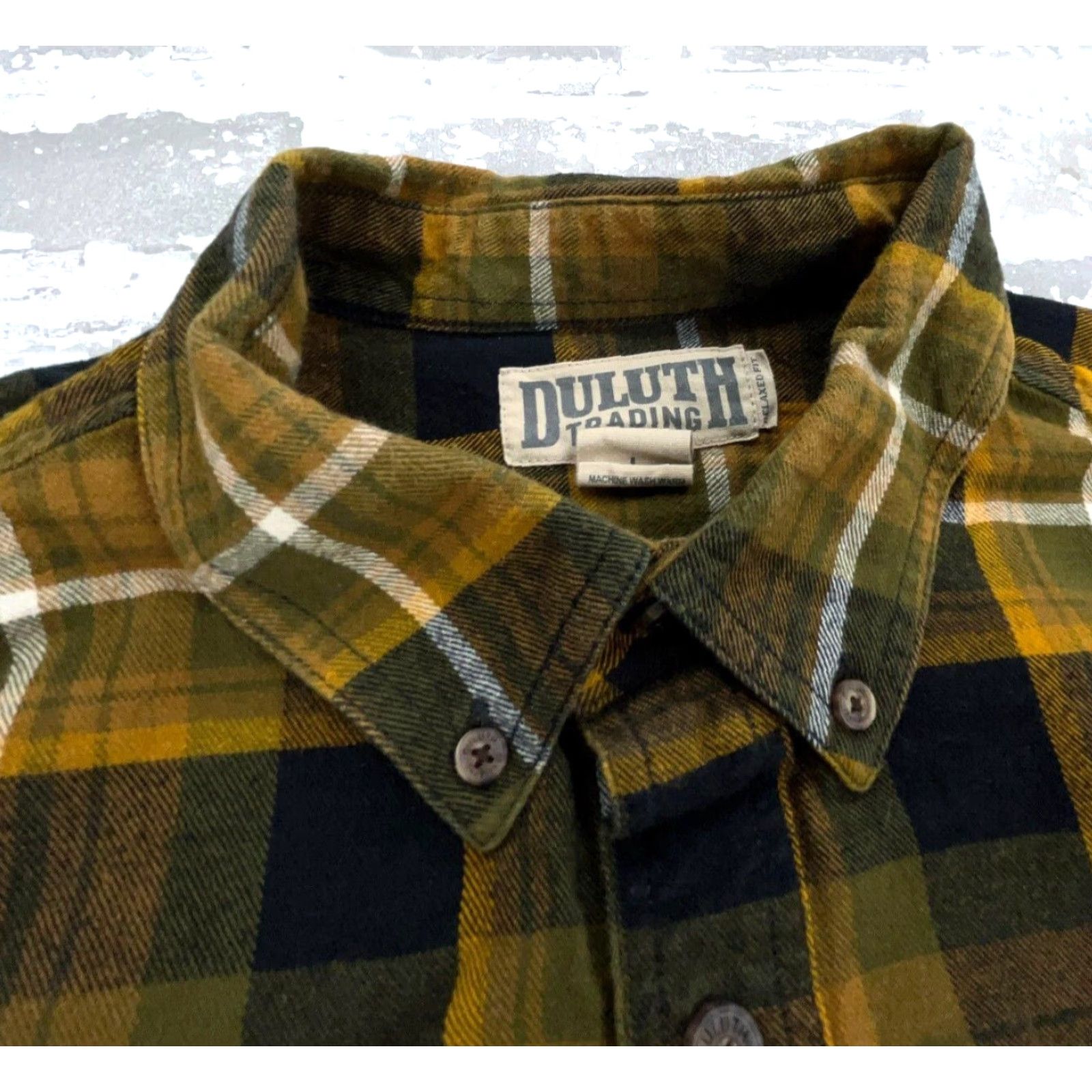 Vintage Duluth Trading Shirt Men Large Yellow Plaid Flannel Button-Up Relaxed Fit Western Cowboy Mens Size US L / EU 52-54 / 3 - 3 Thumbnail