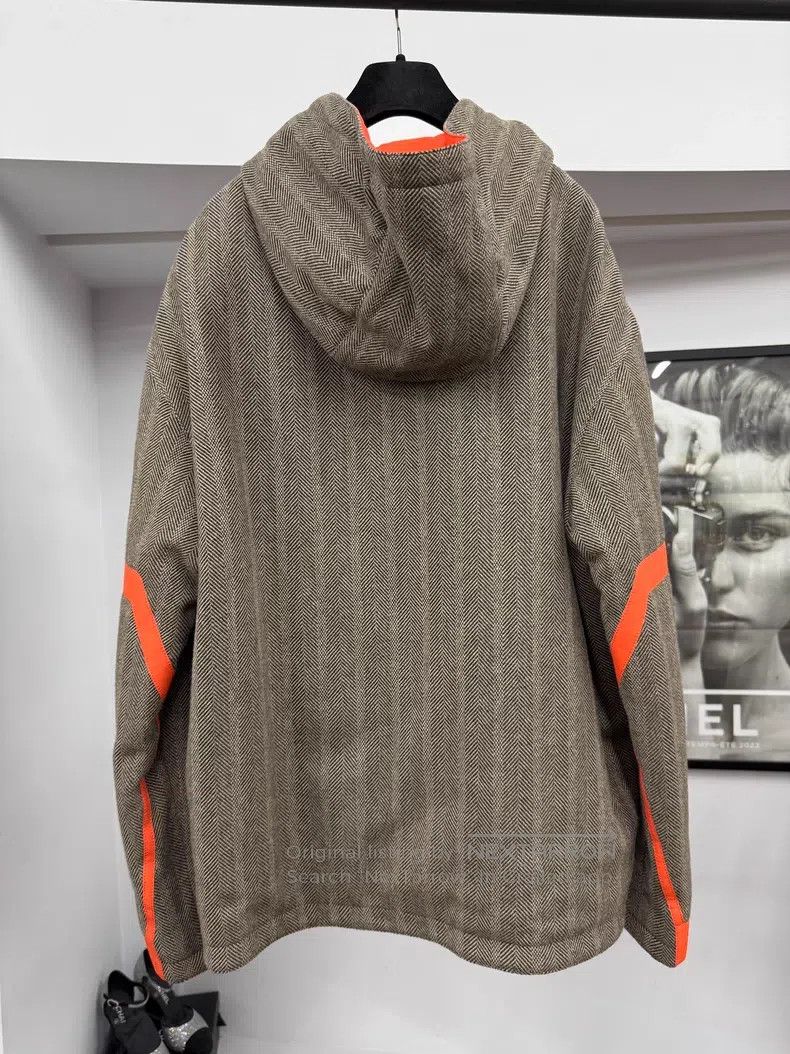 Hermes Hermes Men's color-blocked wool hooded jacket Size US L / EU 52-54 / 3 - 3 Thumbnail