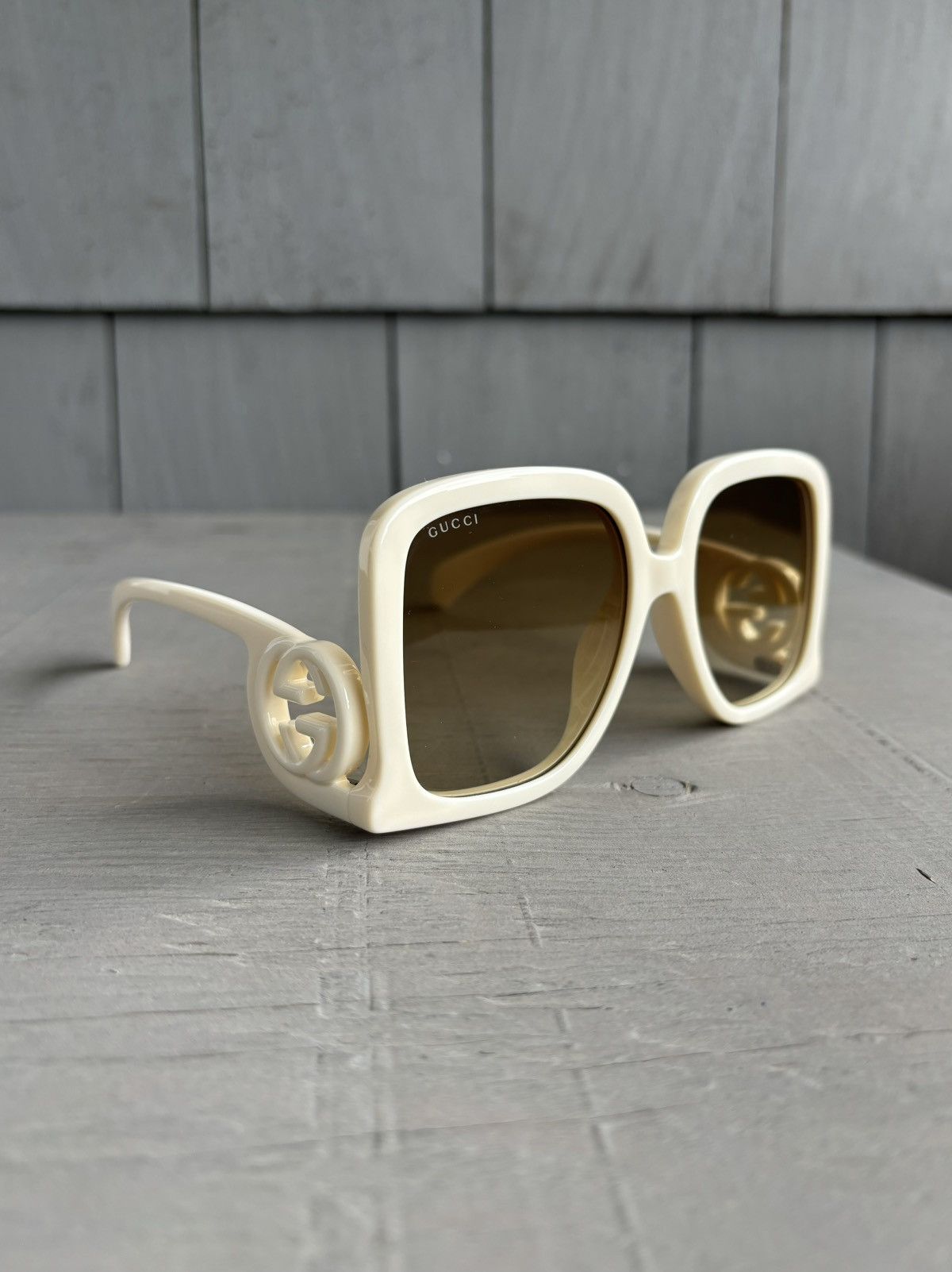 Designer × Gucci Gucci Sunglasses Oversized Offwhite GG1326S Huge Case Y2K Size ONE SIZE - 8 Thumbnail