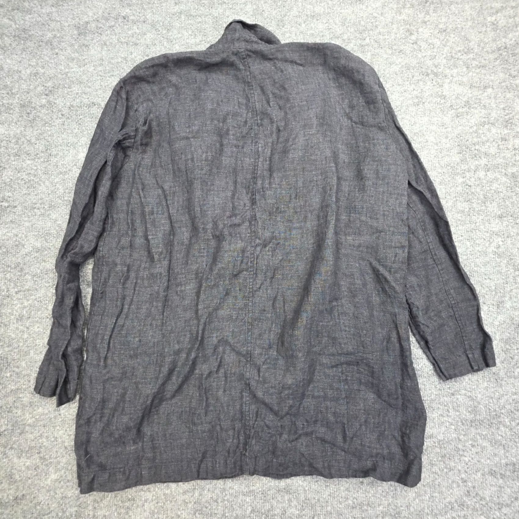Eileen Fisher Eileen Fisher Jacket Women Size 2 Navy-Blue/Gray Button Up 100% Linen Navy-Blue/Gray Button Up 100% Linen Regular Women Jacket Size S / US 4 / IT 40 - 2 Thumbnail