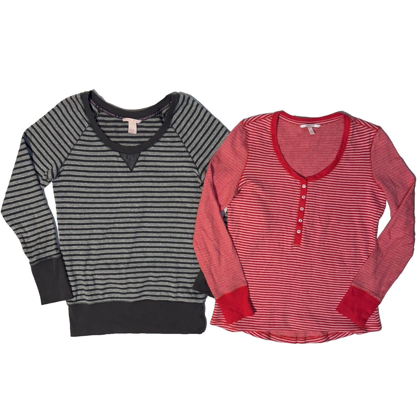 Victoria's Secret Lot of 2 Victoria's Secret Red & Gray Long Sleeve Loungewear Size S / US 4 / IT 40 - 1 Thumbnail