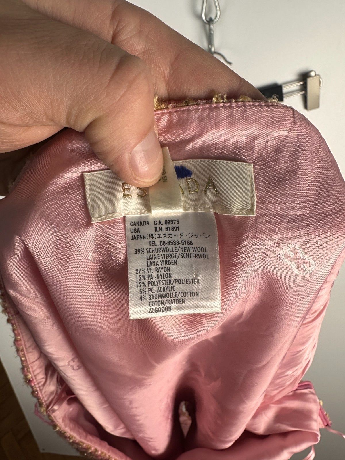 Escada Escada Tweed Skirt Check Wool Pink Size 44 Size 30" / US 8 / IT 44 - 8 Thumbnail