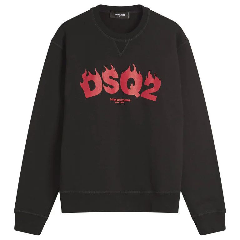 Dsquared2 o1mle0126 Cool Fit Flames Sweatshirt in Black Size US S / EU 44-46 / 1 - 1 Thumbnail