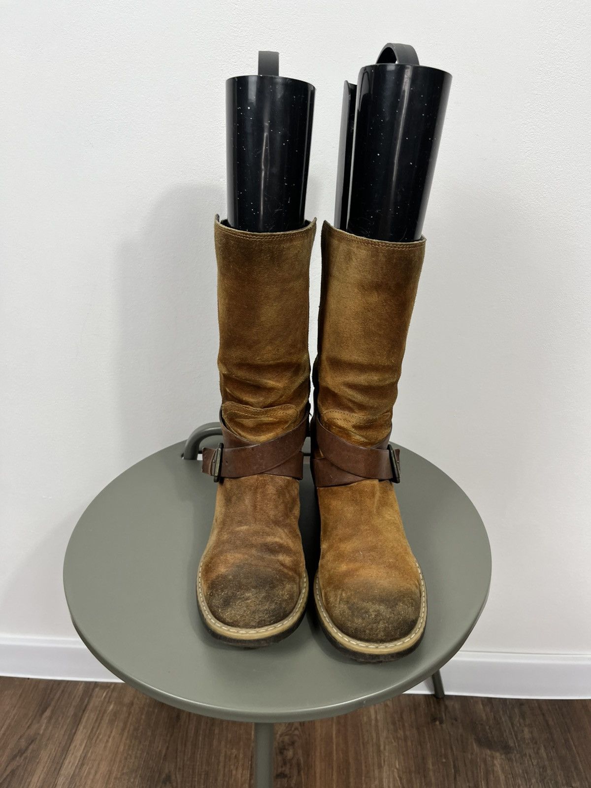 Clarks Distressed Clarks Suede Engineer Biker Boots 37 Buckle Strap Size US 7.5 / IT 37.5 - 6 Thumbnail