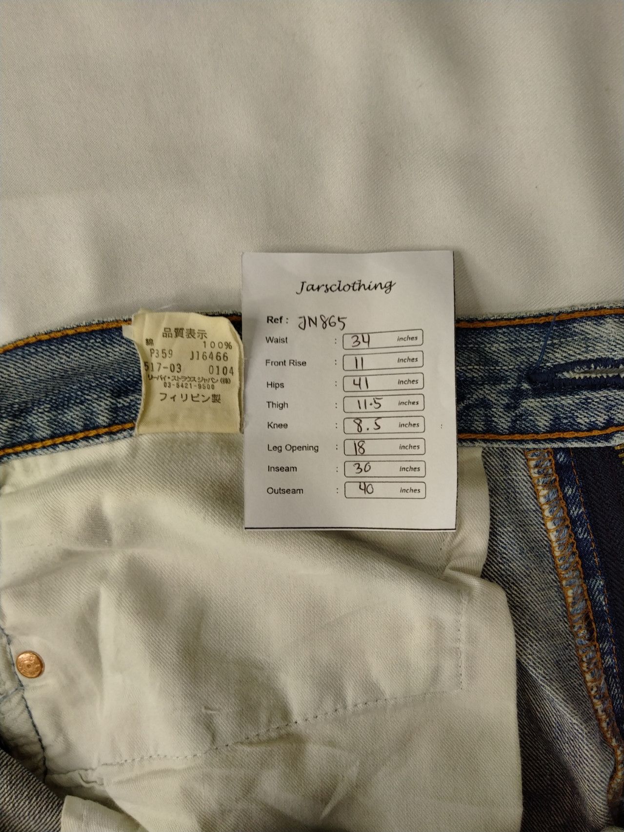If Six Was Nine Faded Blue Vintage Levi's 517 Flare 34x30 Denim -JN865 Size US 34 / EU 50 - 9 Thumbnail