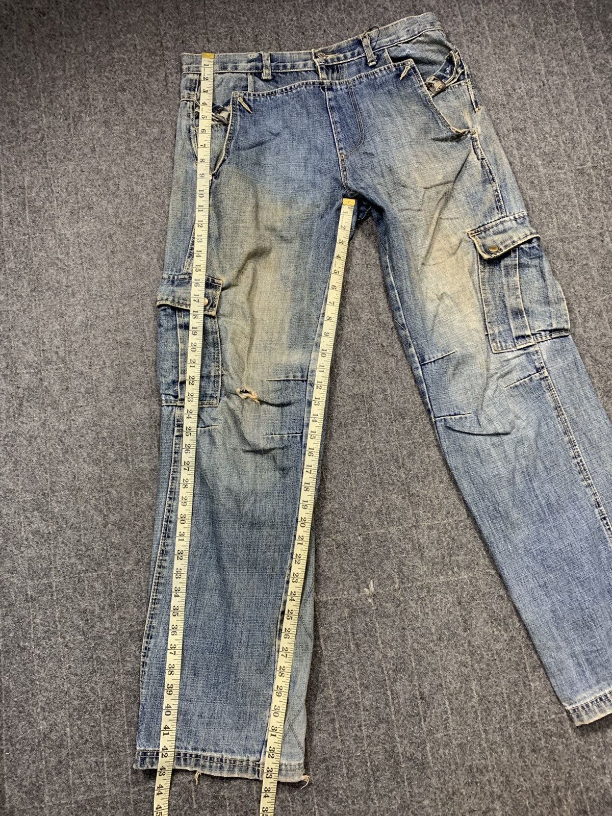 Japanese Brand Workshop Sport Rambo Cargo Indigo Denim Anime Cyber Punk Size US 34 / EU 50 - 12 Thumbnail