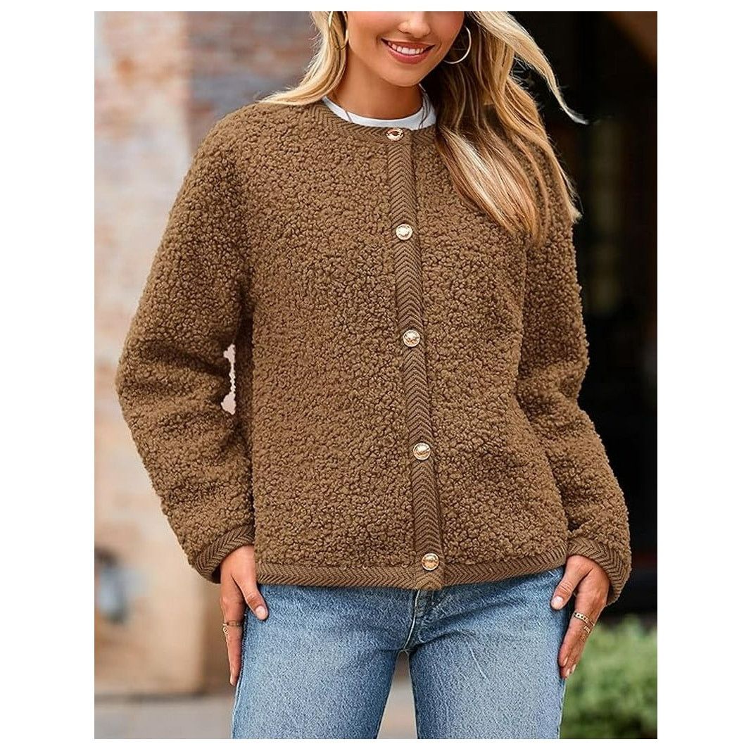 The Unbranded Brand PrettyGarde Women Faux Fur Coat Fall Fuzzy Fleece Button up Size M / US 6-8 / IT 42-44 - 4 Thumbnail