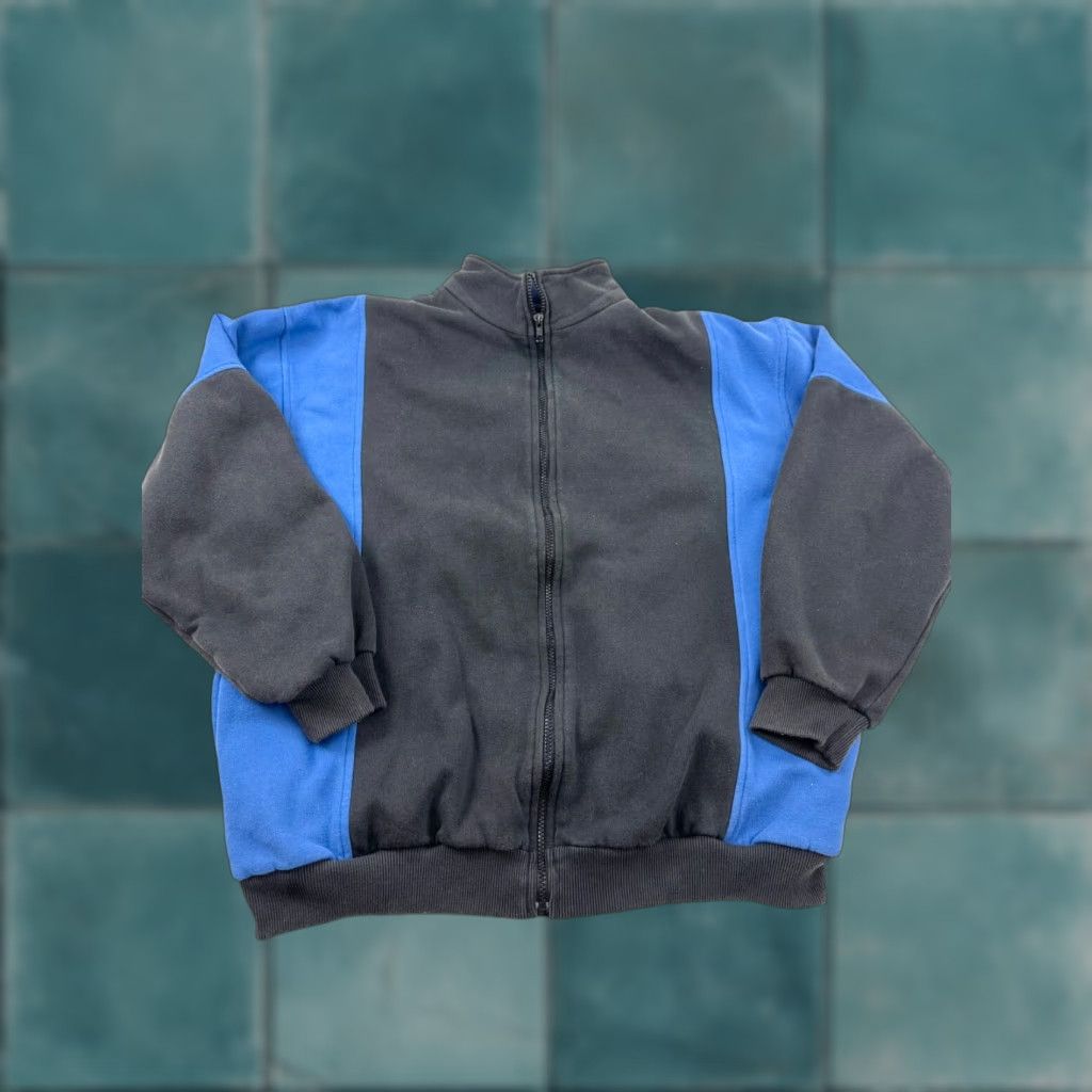 Vintage Adventure Club Sweatshirt Mens XL Black Blue Fleece Lined Full Zip Mock Neck Regular Fit Size US XL / EU 56 / 4 - 1 Thumbnail